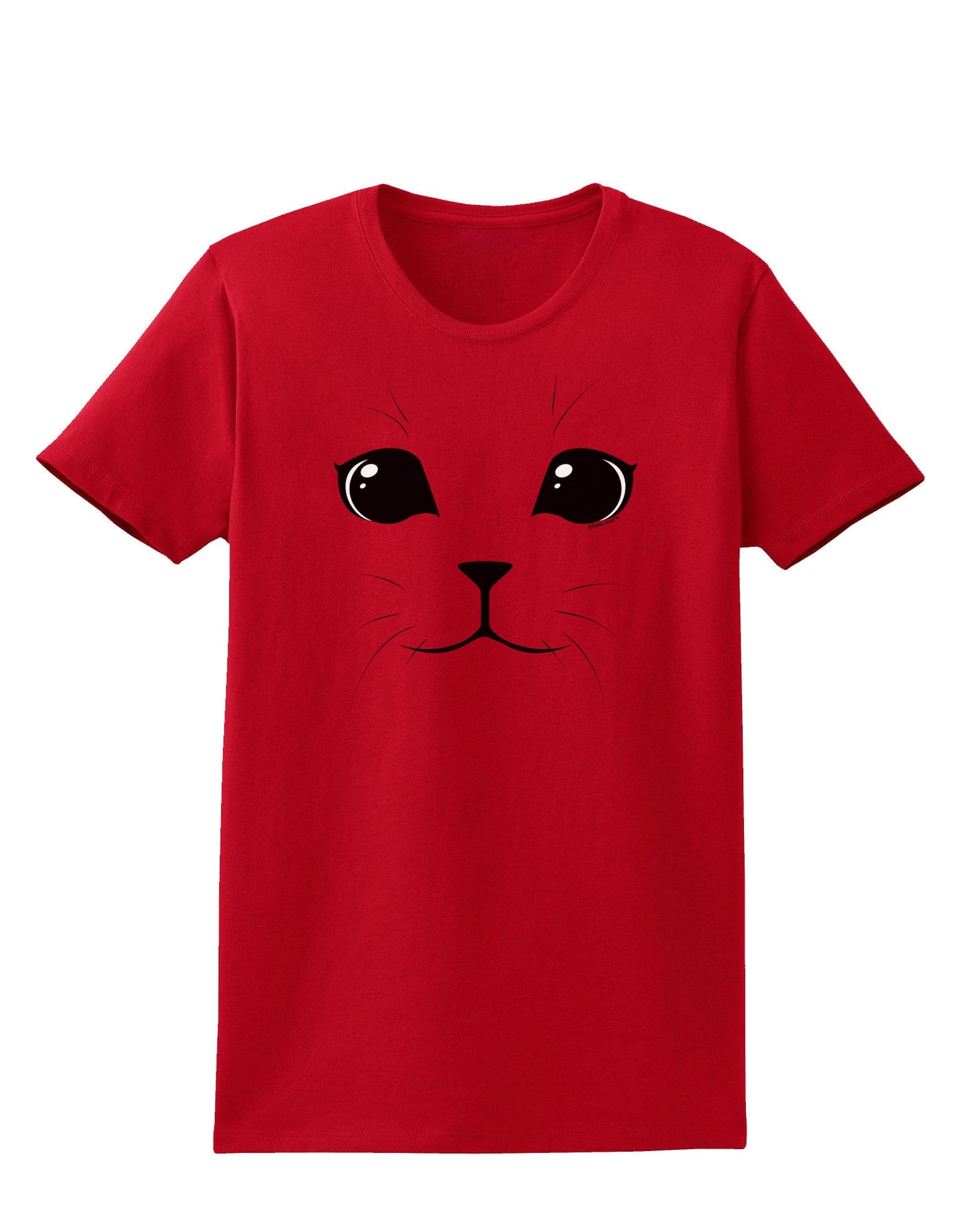 Cute Cat Face Womens Dark T-Shirt-TooLoud-Red-X-Small-Davson Sales