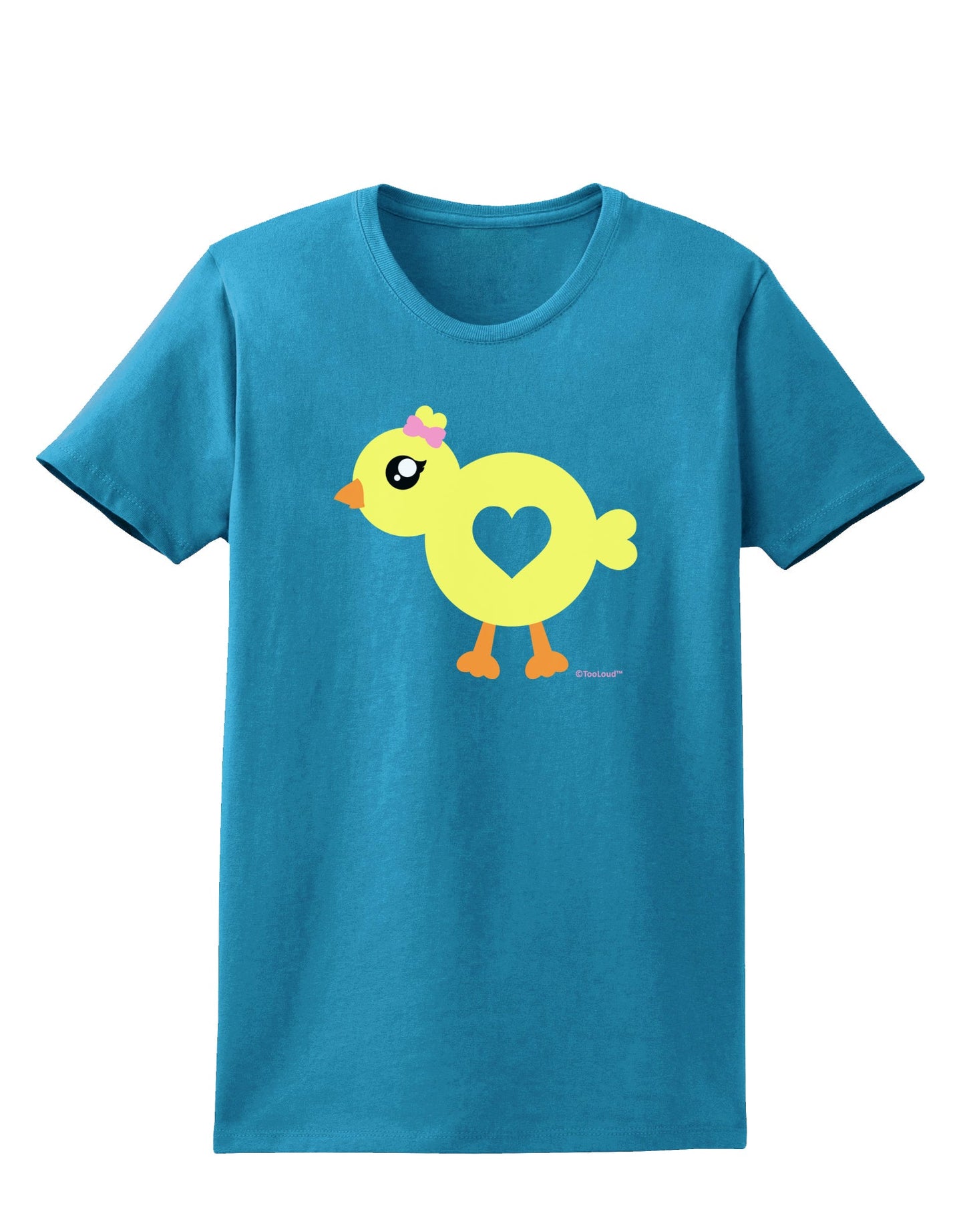 Cute Chick with Bow Womens Dark T-Shirt by TooLoud-Womens T-Shirt-TooLoud-Turquoise-X-Small-Davson Sales