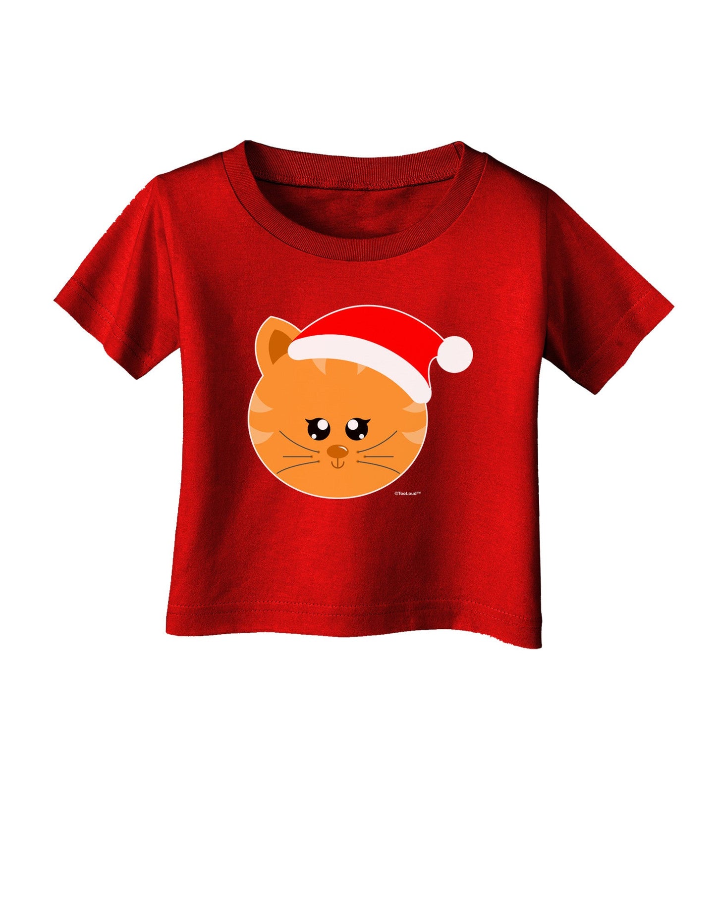 Cute Christmas Cat Santa Hat Infant T-Shirt Dark-Infant T-Shirt-TooLoud-Clover-Green-06-Months-Davson Sales