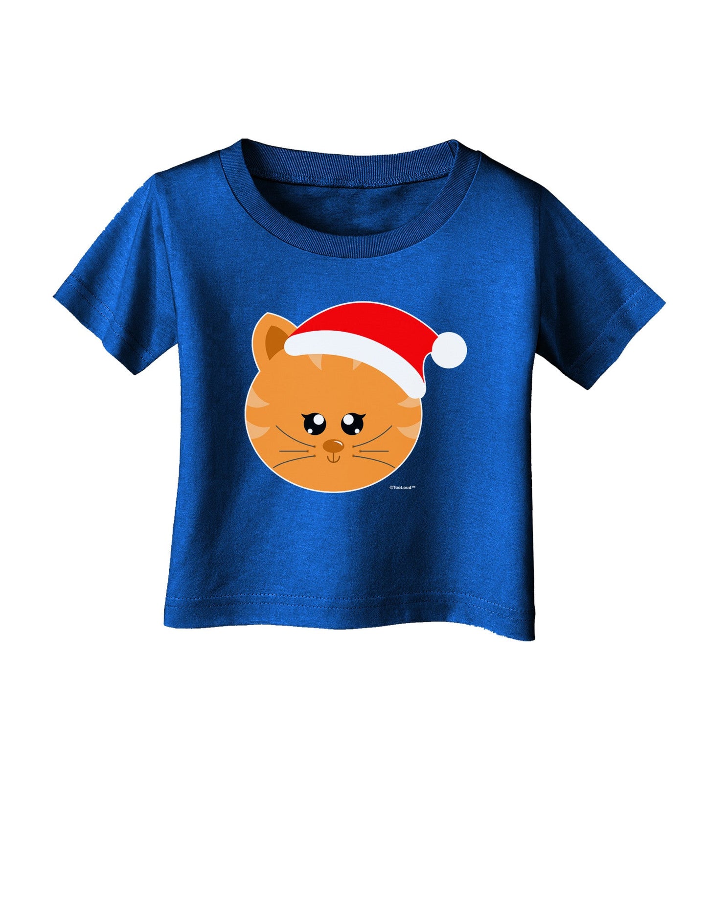 Cute Christmas Cat Santa Hat Infant T-Shirt Dark-Infant T-Shirt-TooLoud-Red-06-Months-Davson Sales