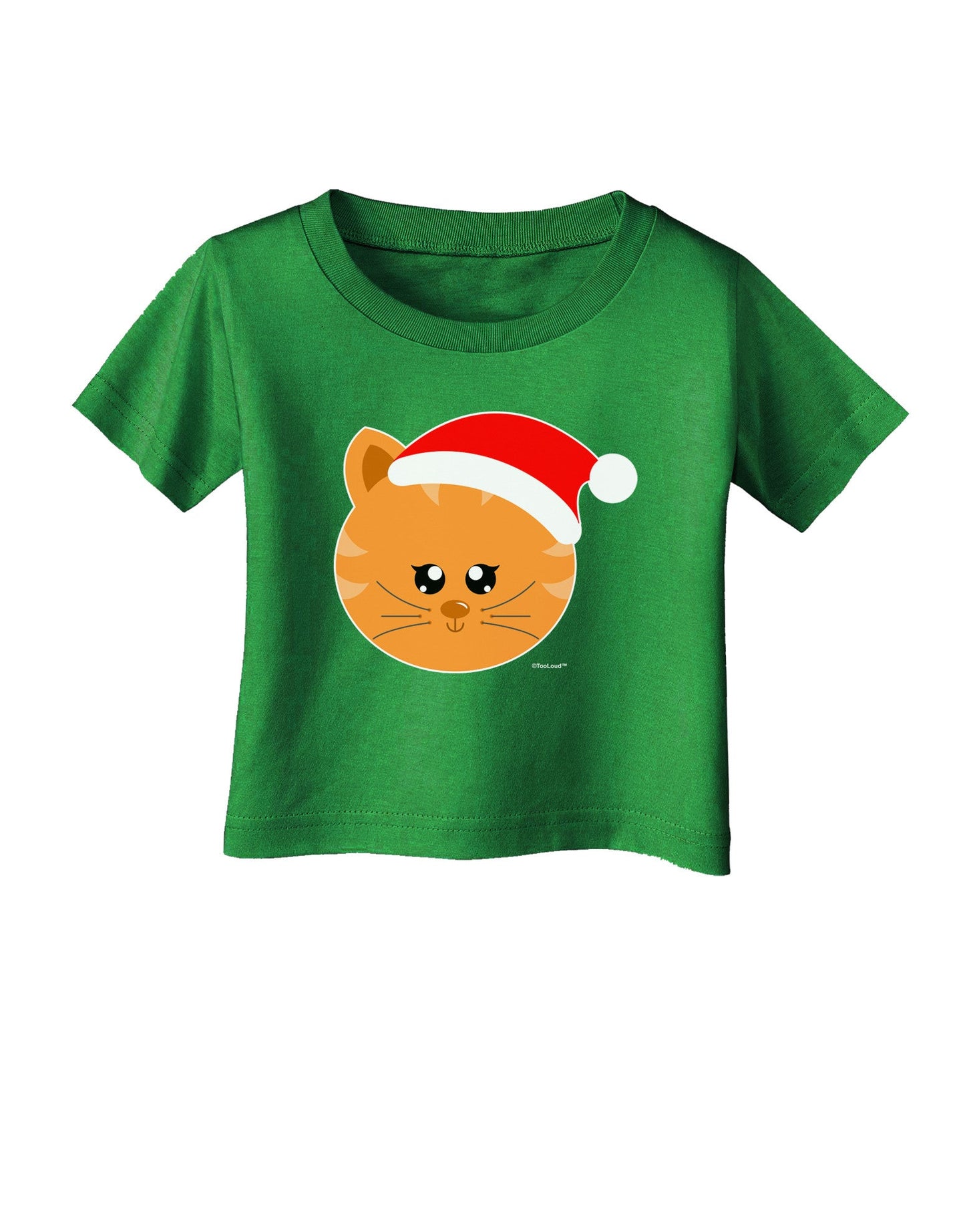 Cute Christmas Cat Santa Hat Infant T-Shirt Dark-Infant T-Shirt-TooLoud-Royal-Blue-06-Months-Davson Sales