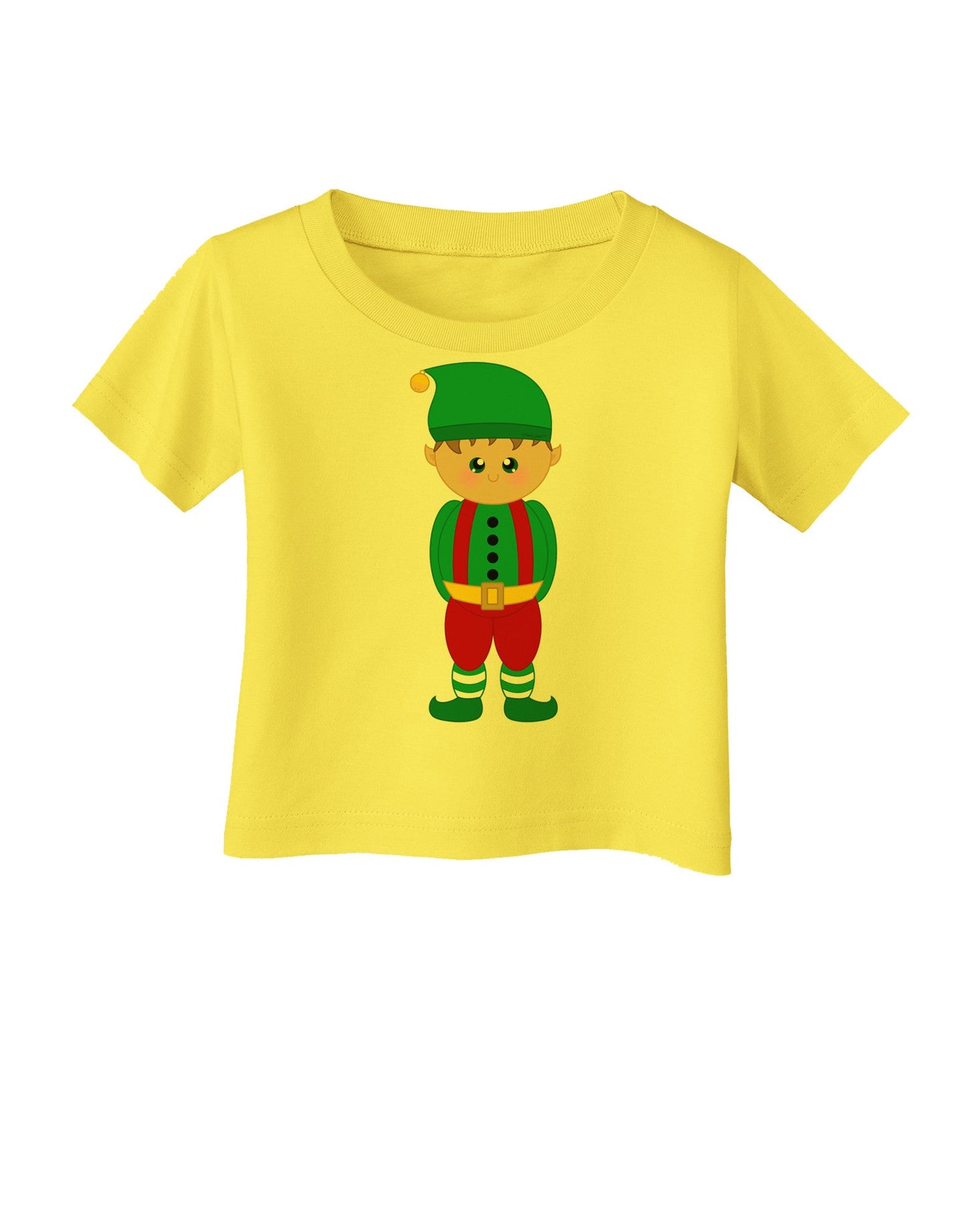 Cute Christmas Elf Boy Infant T-Shirt-Infant T-Shirt-TooLoud-Yellow-06-Months-Davson Sales