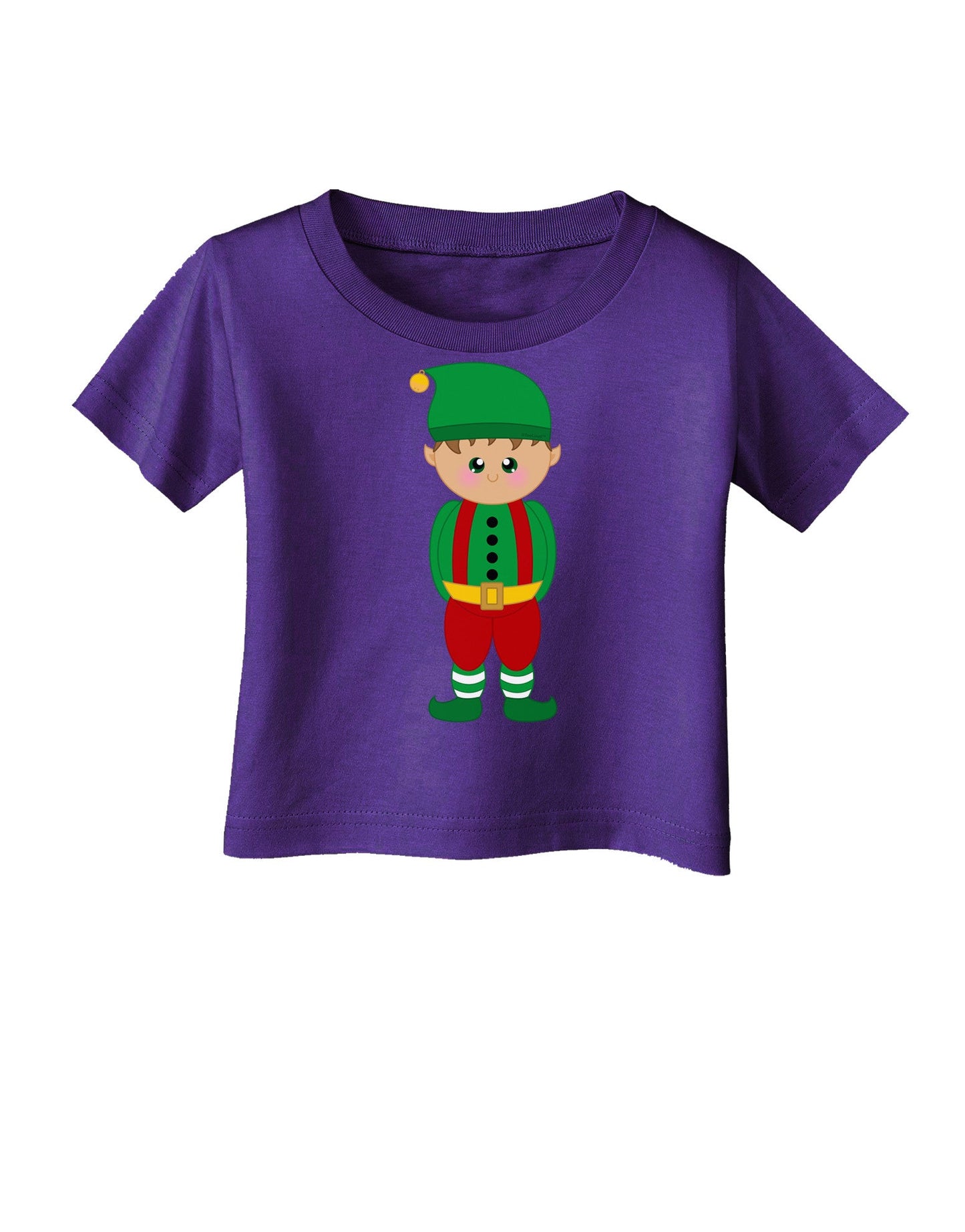 Cute Christmas Elf Boy Infant T-Shirt Dark-Infant T-Shirt-TooLoud-Purple-06-Months-Davson Sales