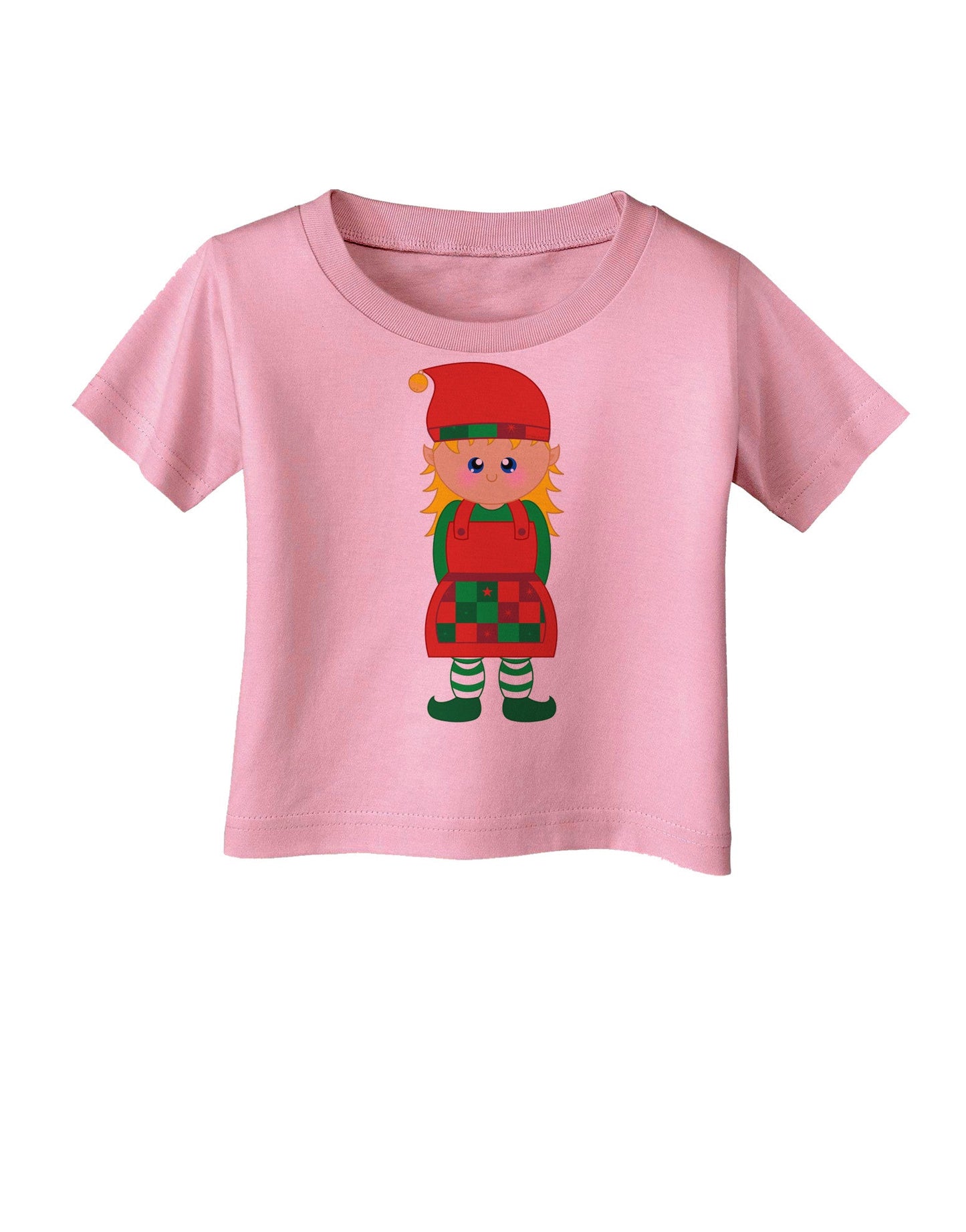Cute Christmas Elf Girl Infant T-Shirt-Infant T-Shirt-TooLoud-Candy-Pink-06-Months-Davson Sales