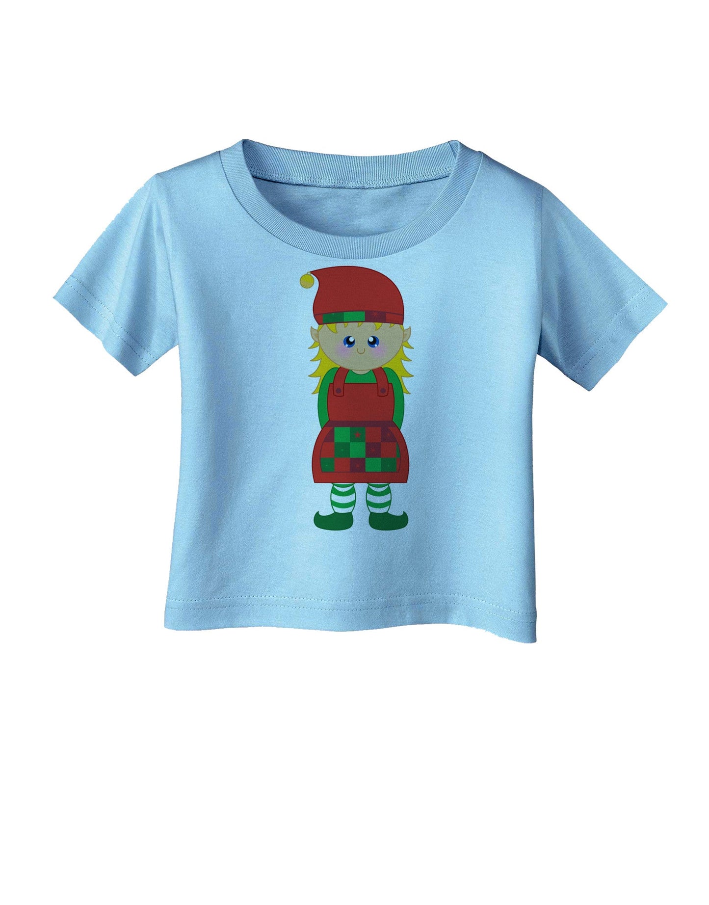 Cute Christmas Elf Girl Infant T-Shirt-Infant T-Shirt-TooLoud-Aquatic-Blue-06-Months-Davson Sales
