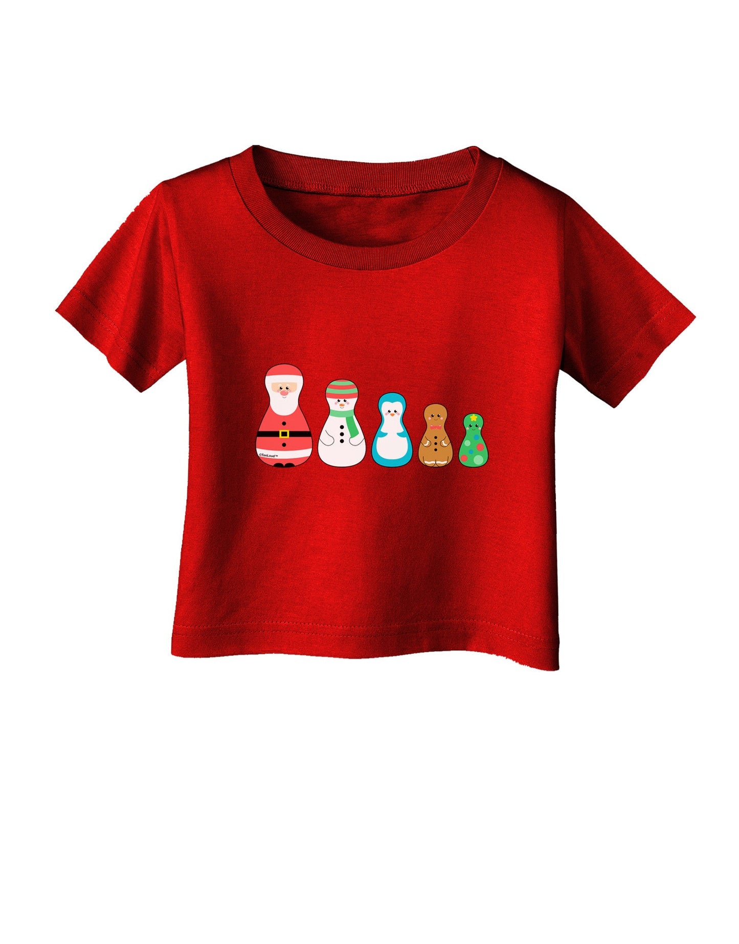 Cute Christmas Matryoshka Nesting Dolls Infant T-Shirt Dark-Infant T-Shirt-TooLoud-Clover-Green-06-Months-Davson Sales