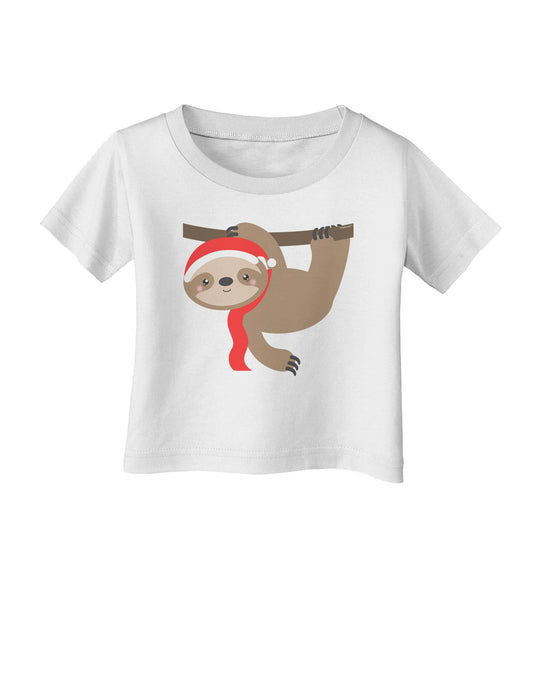 Cute Christmas Sloth with Santa Hat Infant T-Shirt-Infant T-Shirt-TooLoud-White-06-Months-Davson Sales