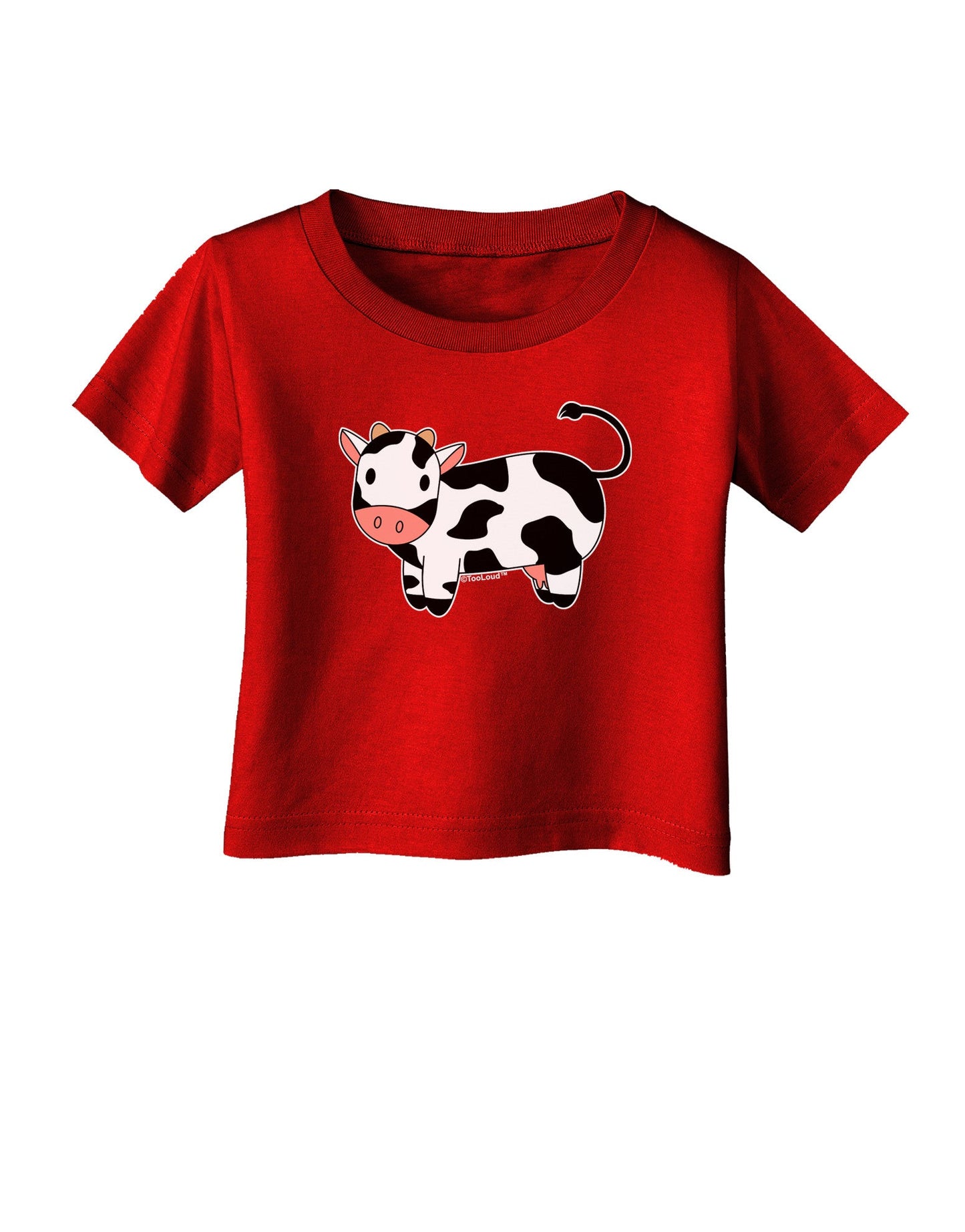 Cute Cow Infant T-Shirt Dark-Infant T-Shirt-TooLoud-Red-06-Months-Davson Sales
