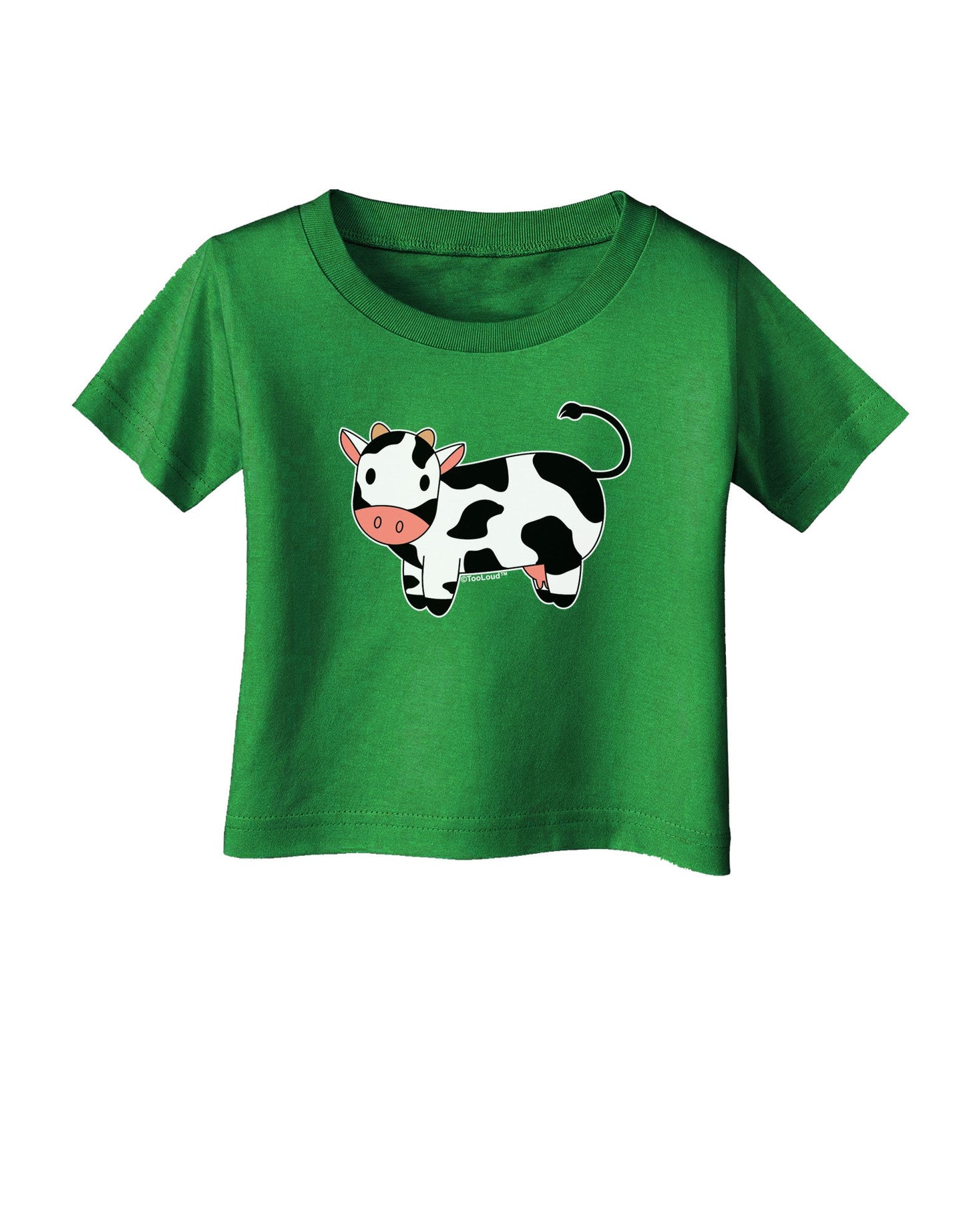 Cute Cow Infant T-Shirt Dark-Infant T-Shirt-TooLoud-Clover-Green-06-Months-Davson Sales