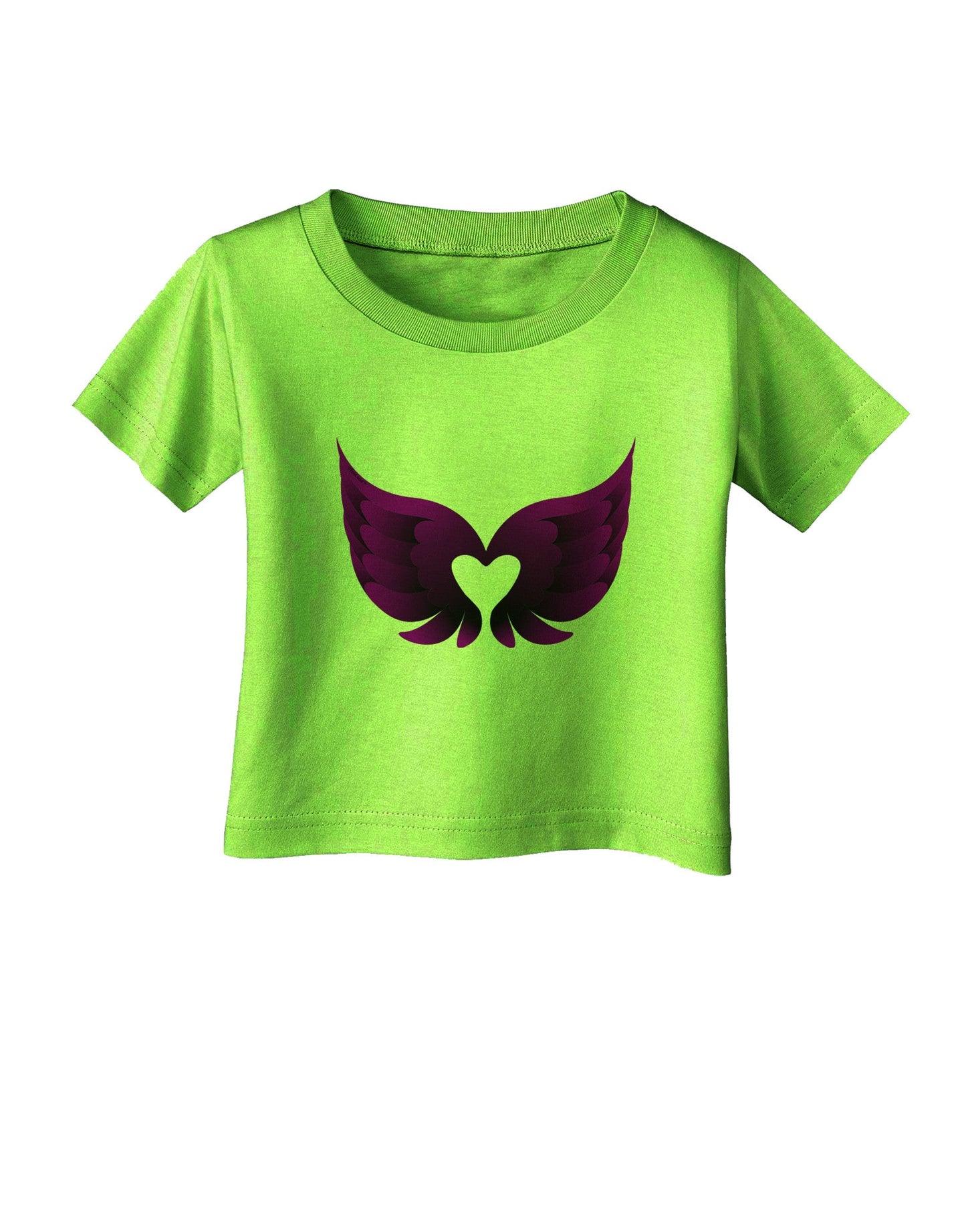 Cute Dark Angel Wings Black and Purple Heart Infant T-Shirt-Infant T-Shirt-TooLoud-Lime-Green-06-Months-Davson Sales