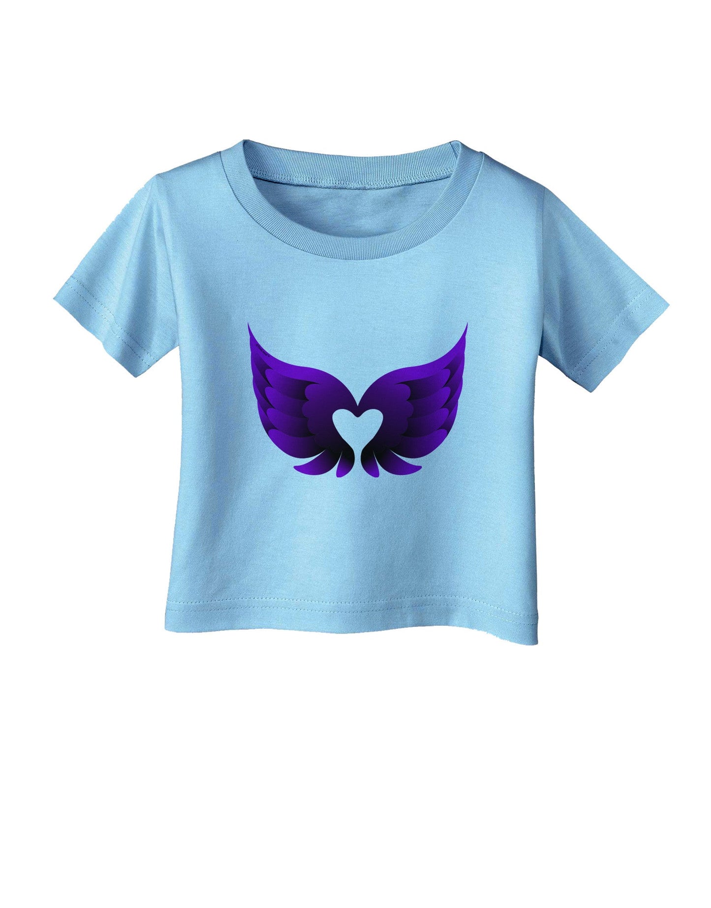 Cute Dark Angel Wings Black and Purple Heart Infant T-Shirt-Infant T-Shirt-TooLoud-Aquatic-Blue-06-Months-Davson Sales