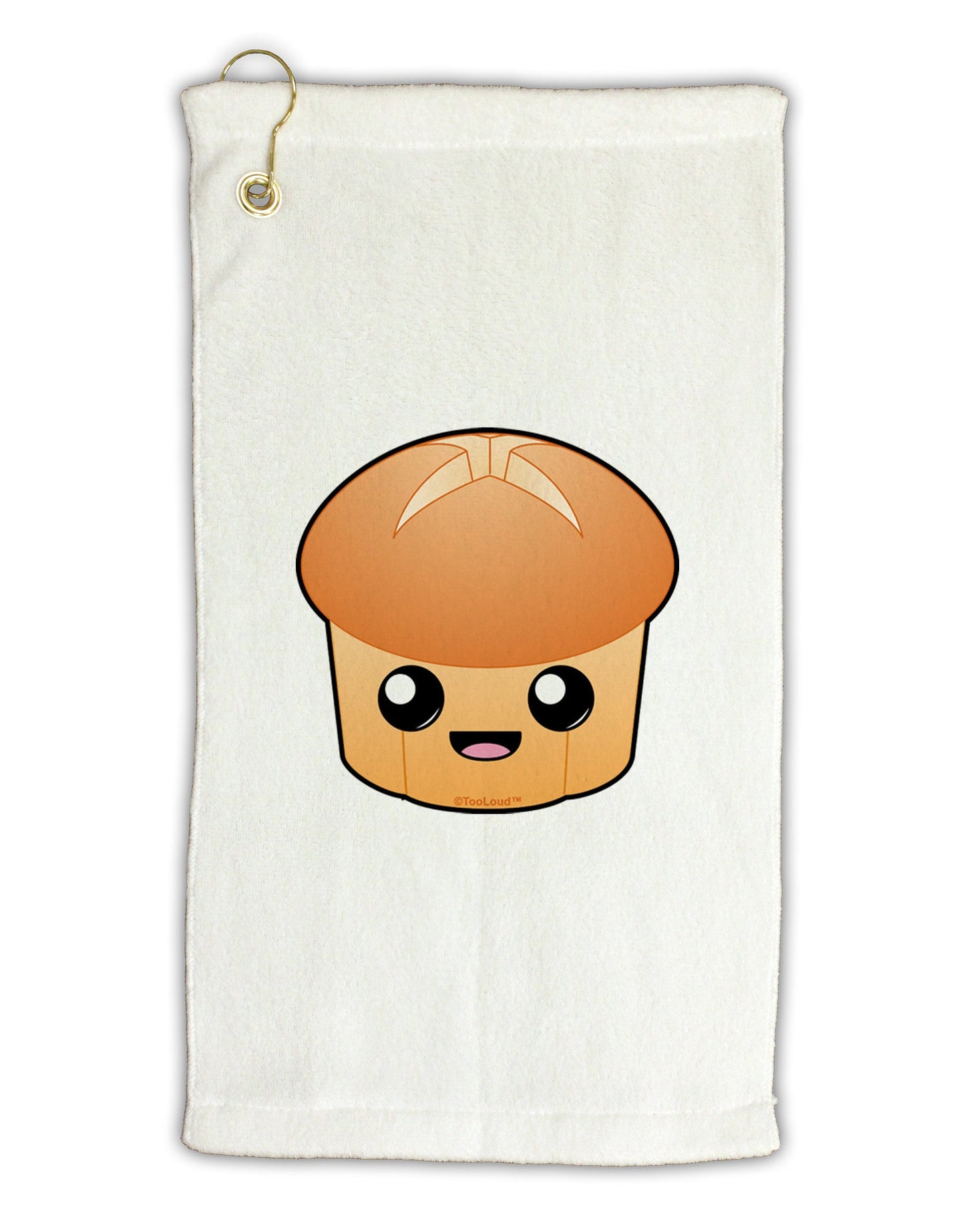 Cute Dinner Roll Micro Terry Gromet Golf Towel 11"x19-Golf Towel-TooLoud-White-Davson Sales