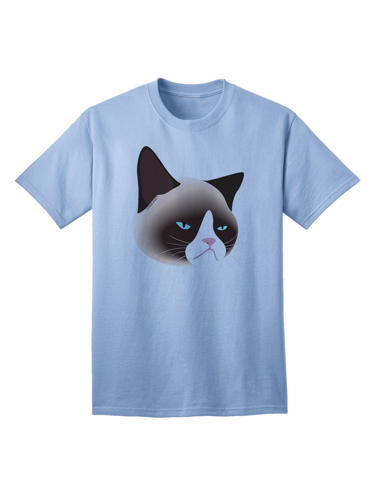 Cute Disgruntled Siamese Cat Adult T-Shirt-Mens T-Shirt-TooLoud-Light-Blue-Small-Davson Sales