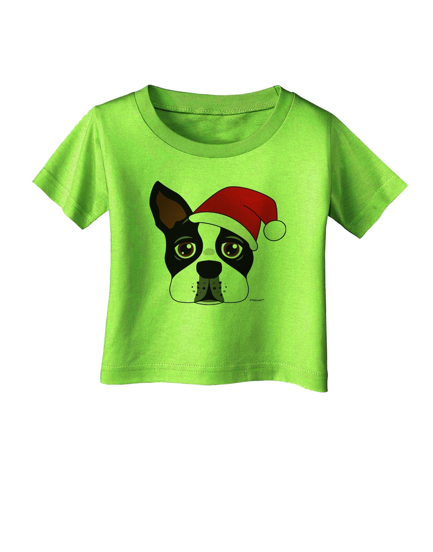 Cute Dog with Santa Hat - Christmas Infant T-Shirt-Infant T-Shirt-TooLoud-Lime-Green-06-Months-Davson Sales