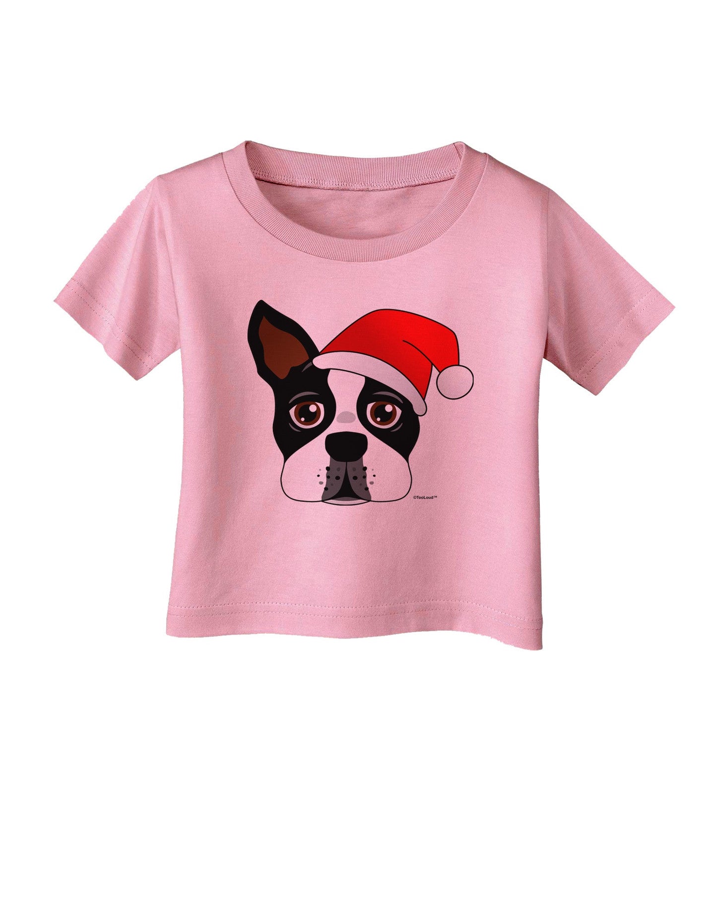 Cute Dog with Santa Hat - Christmas Infant T-Shirt-Infant T-Shirt-TooLoud-Candy-Pink-06-Months-Davson Sales