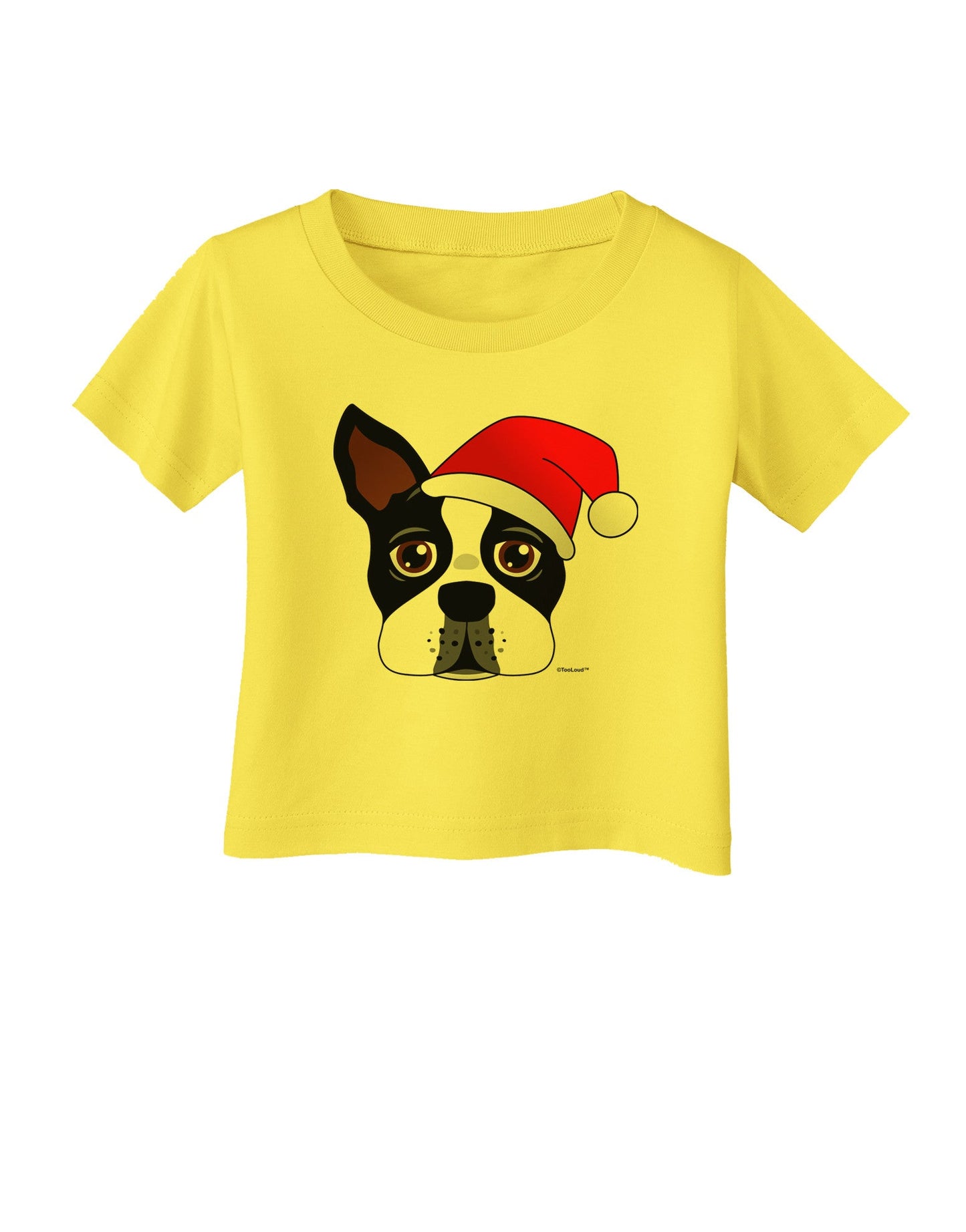 Cute Dog with Santa Hat - Christmas Infant T-Shirt-Infant T-Shirt-TooLoud-Yellow-06-Months-Davson Sales