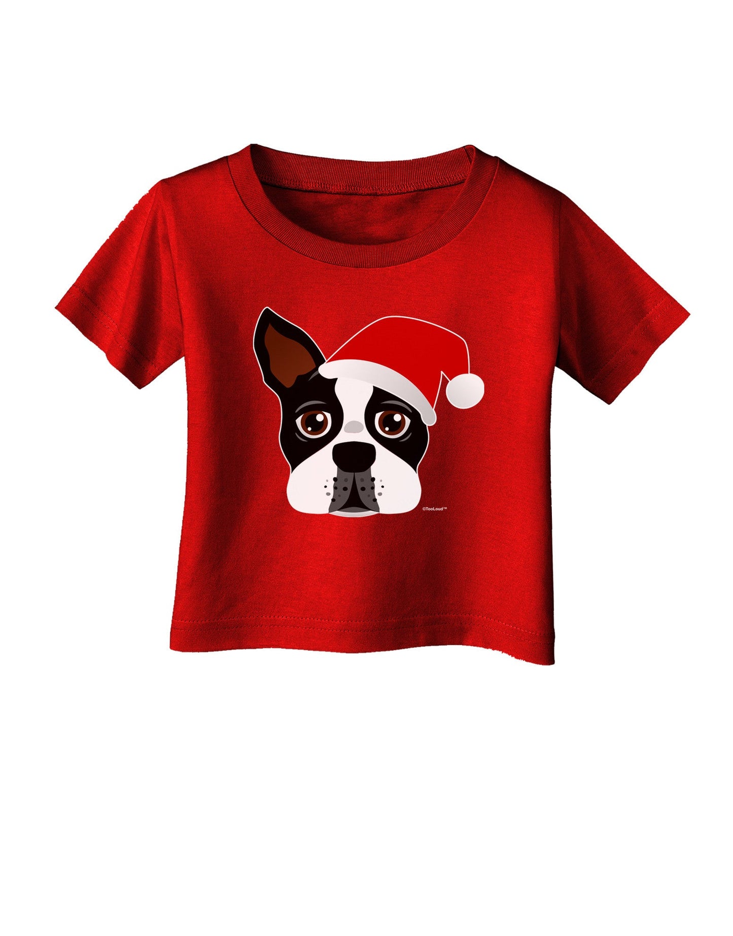 Cute Dog with Santa Hat - Christmas Infant T-Shirt Dark-Infant T-Shirt-TooLoud-Clover-Green-06-Months-Davson Sales