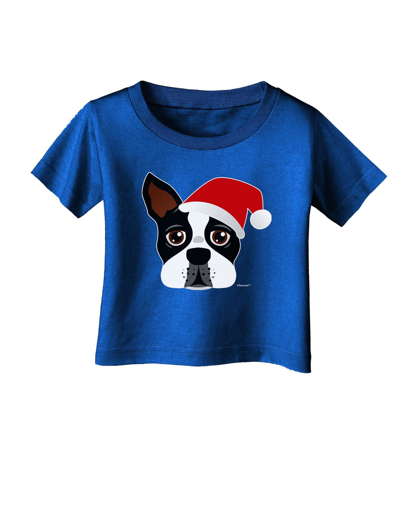 Cute Dog with Santa Hat - Christmas Infant T-Shirt Dark-Infant T-Shirt-TooLoud-Red-06-Months-Davson Sales