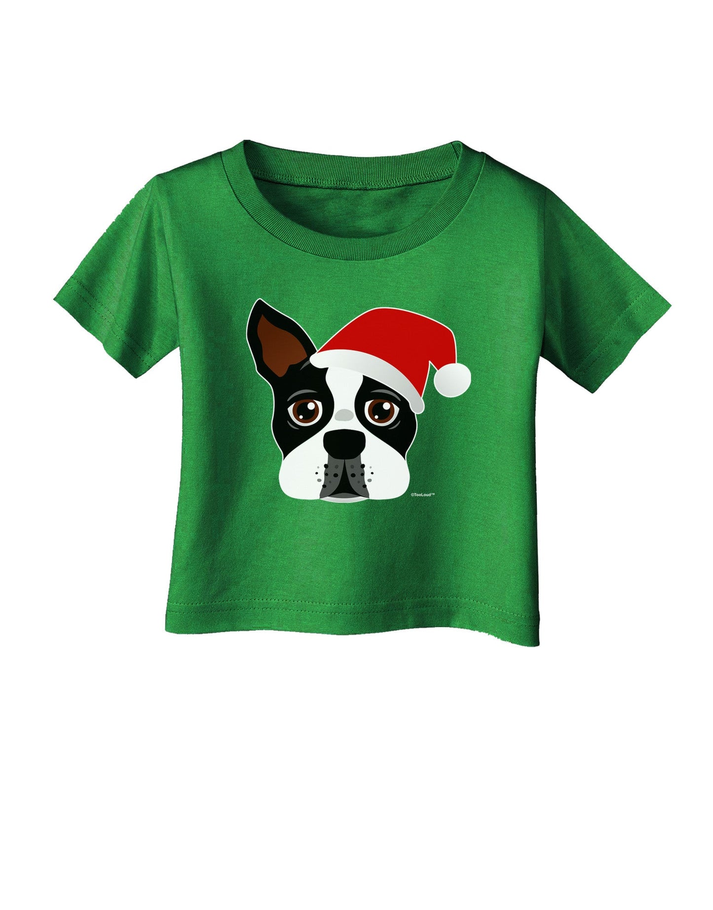 Cute Dog with Santa Hat - Christmas Infant T-Shirt Dark-Infant T-Shirt-TooLoud-Royal-Blue-06-Months-Davson Sales