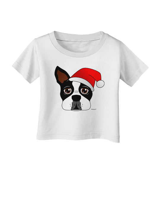 Cute Dog with Santa Hat - Christmas Infant T-Shirt-Infant T-Shirt-TooLoud-White-06-Months-Davson Sales