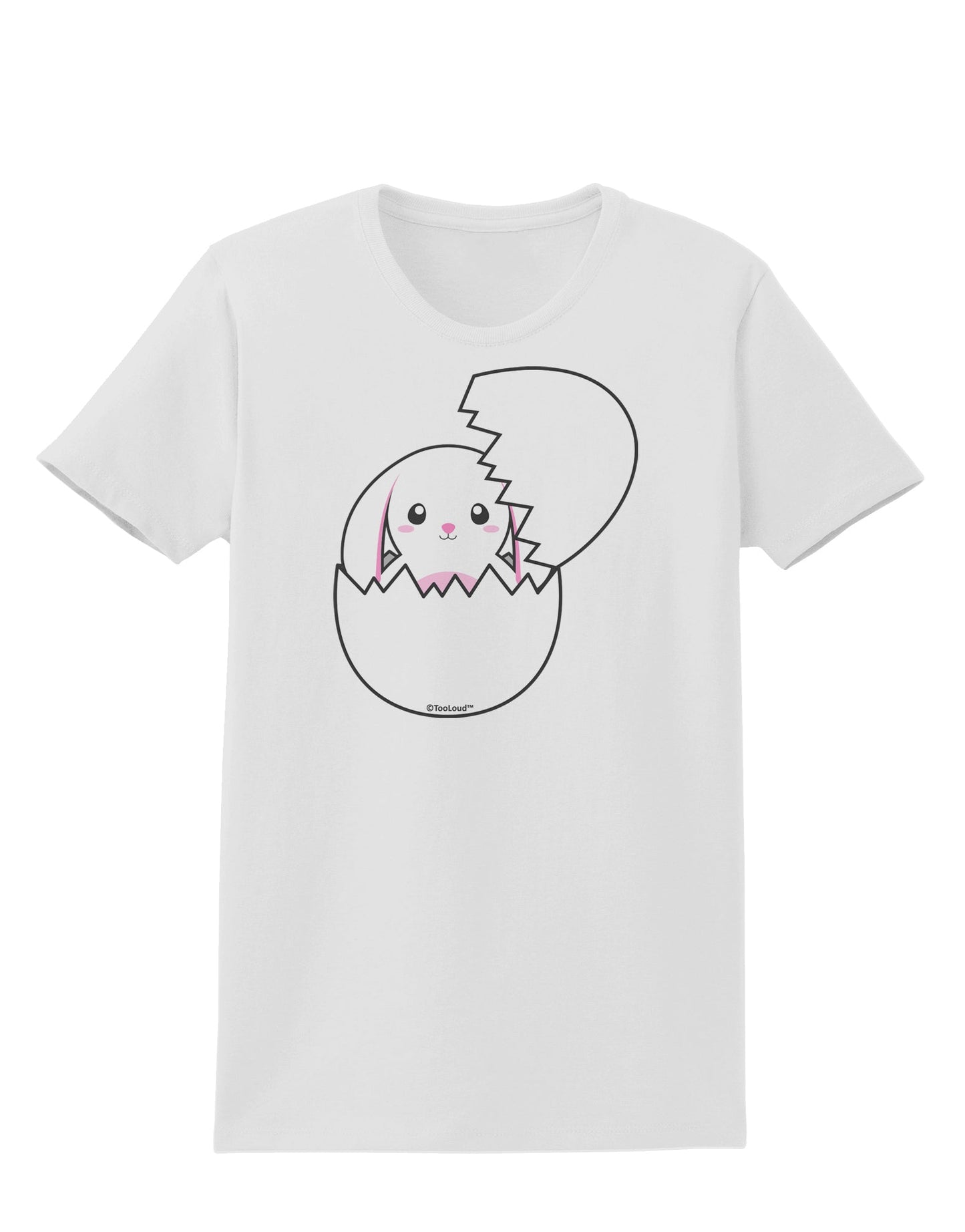 Cute Easter Bunny Hatching Womens T-Shirt by TooLoud-Womens T-Shirt-TooLoud-White-X-Small-Davson Sales