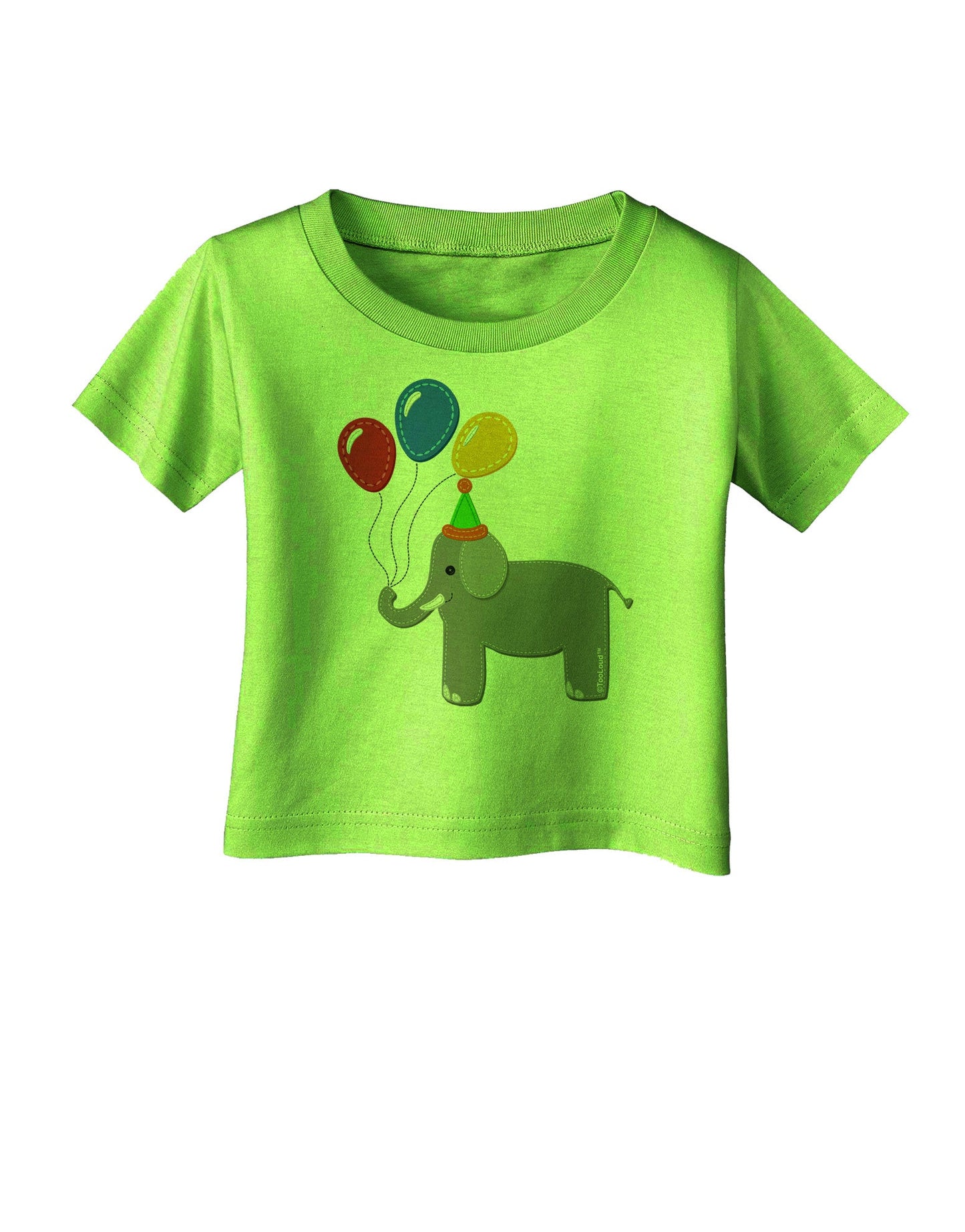 Cute Elephant with Balloons Infant T-Shirt-Infant T-Shirt-TooLoud-Lime-Green-06-Months-Davson Sales