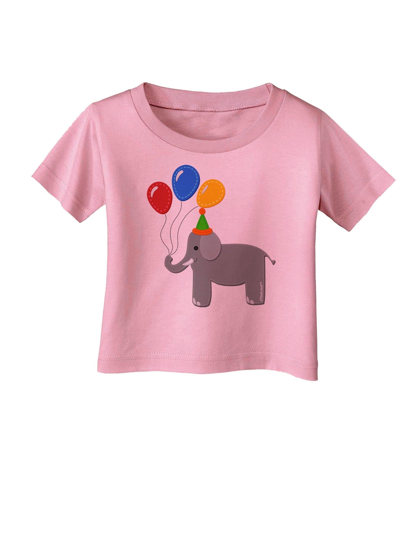 Cute Elephant with Balloons Infant T-Shirt-Infant T-Shirt-TooLoud-Candy-Pink-06-Months-Davson Sales