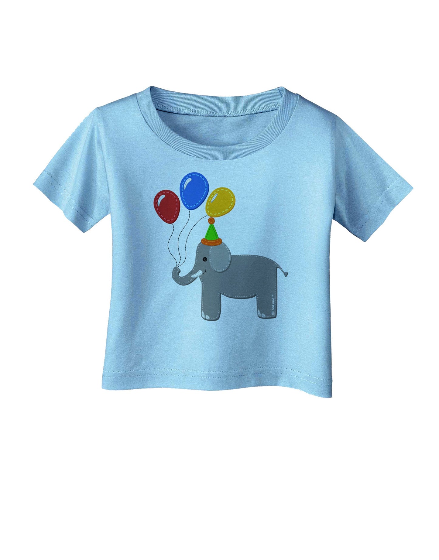 Cute Elephant with Balloons Infant T-Shirt-Infant T-Shirt-TooLoud-Aquatic-Blue-06-Months-Davson Sales