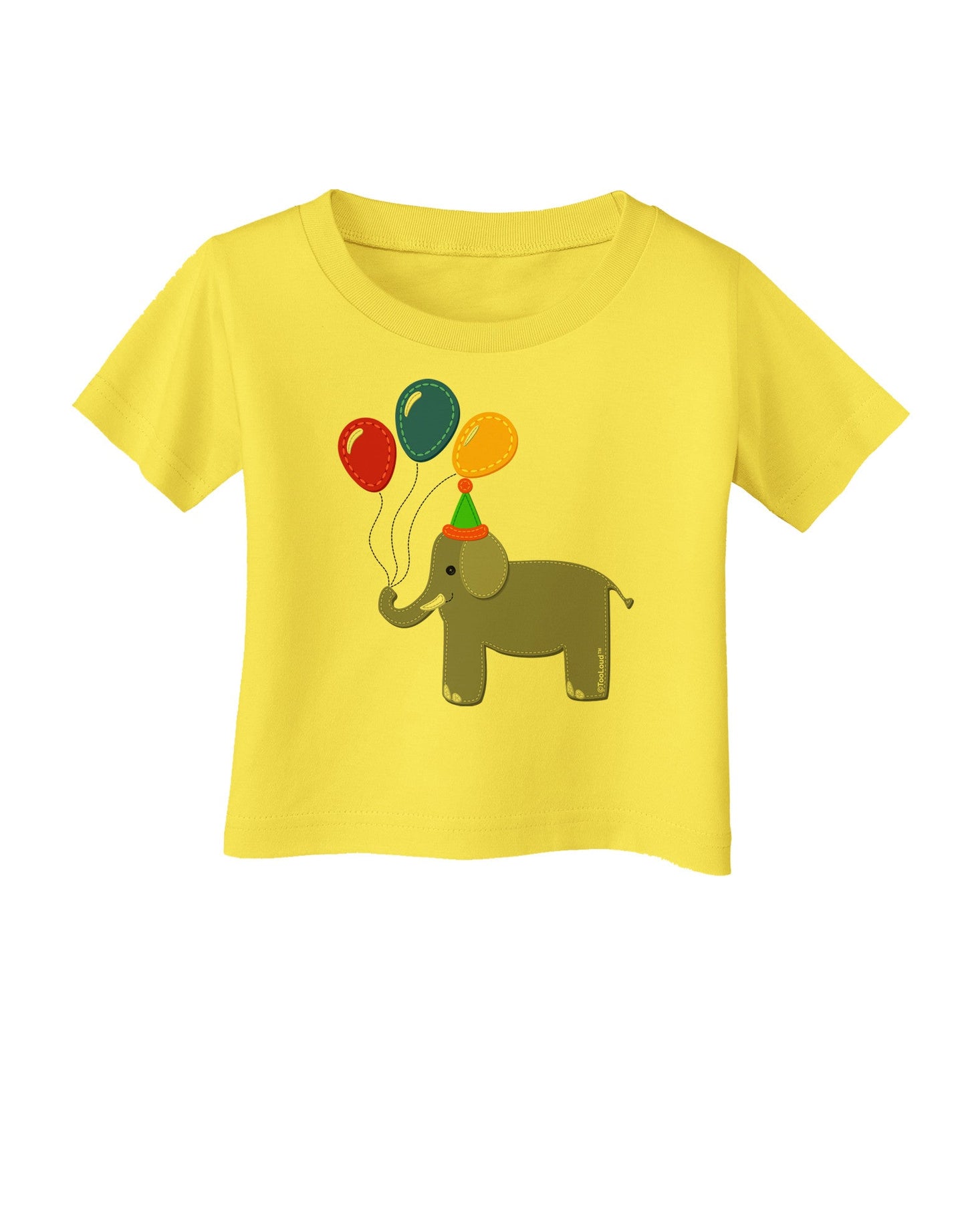 Cute Elephant with Balloons Infant T-Shirt-Infant T-Shirt-TooLoud-Yellow-06-Months-Davson Sales