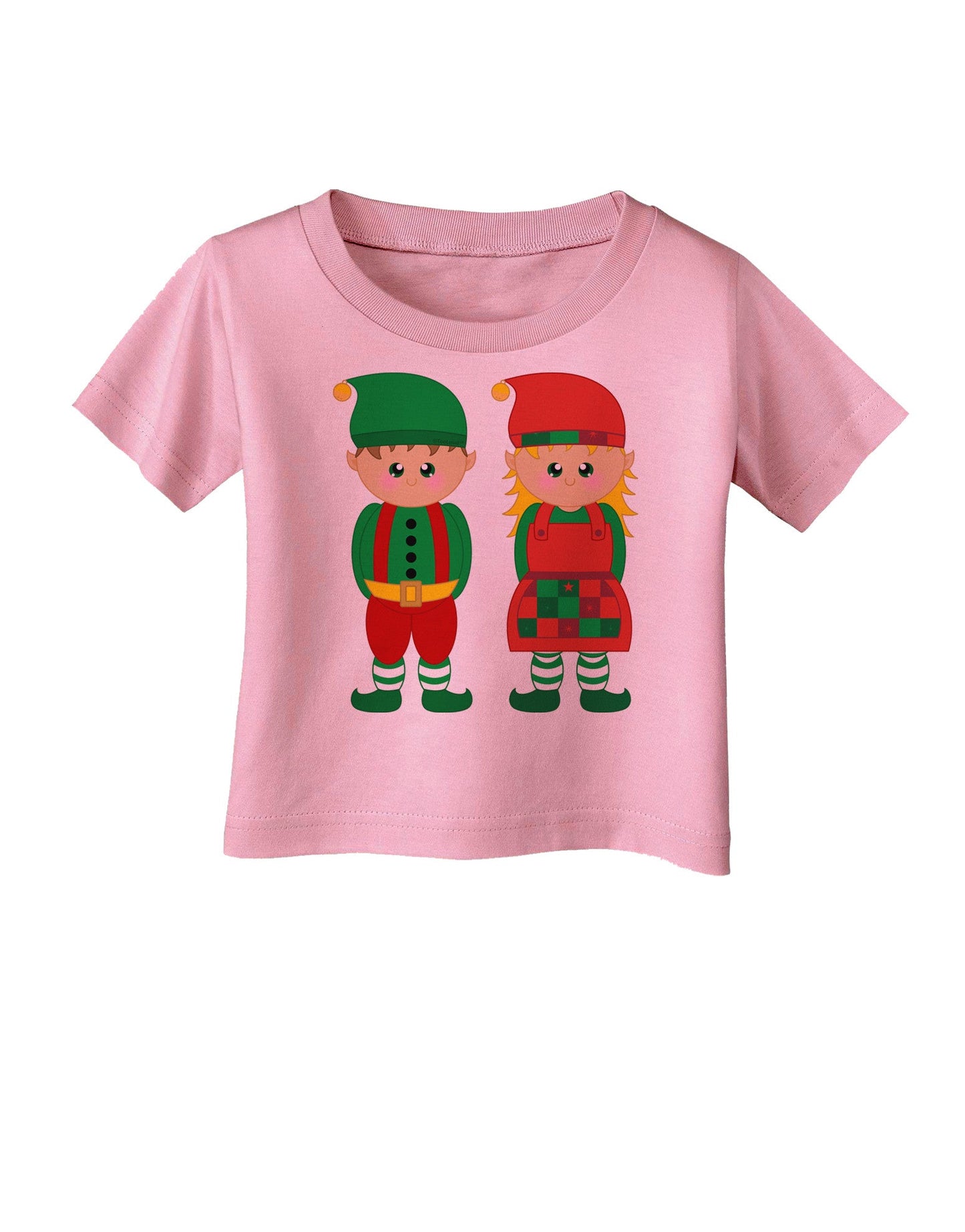 Cute Elf Couple Christmas Infant T-Shirt-Infant T-Shirt-TooLoud-Candy-Pink-06-Months-Davson Sales