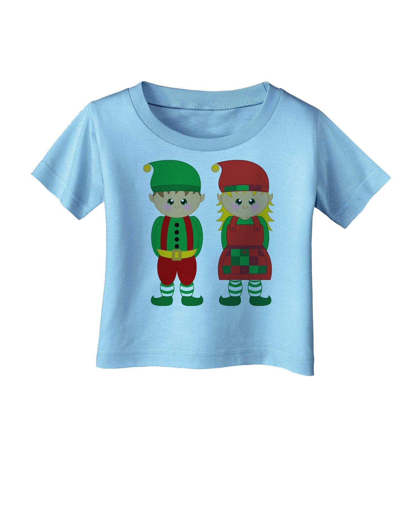 Cute Elf Couple Christmas Infant T-Shirt-Infant T-Shirt-TooLoud-Aquatic-Blue-06-Months-Davson Sales