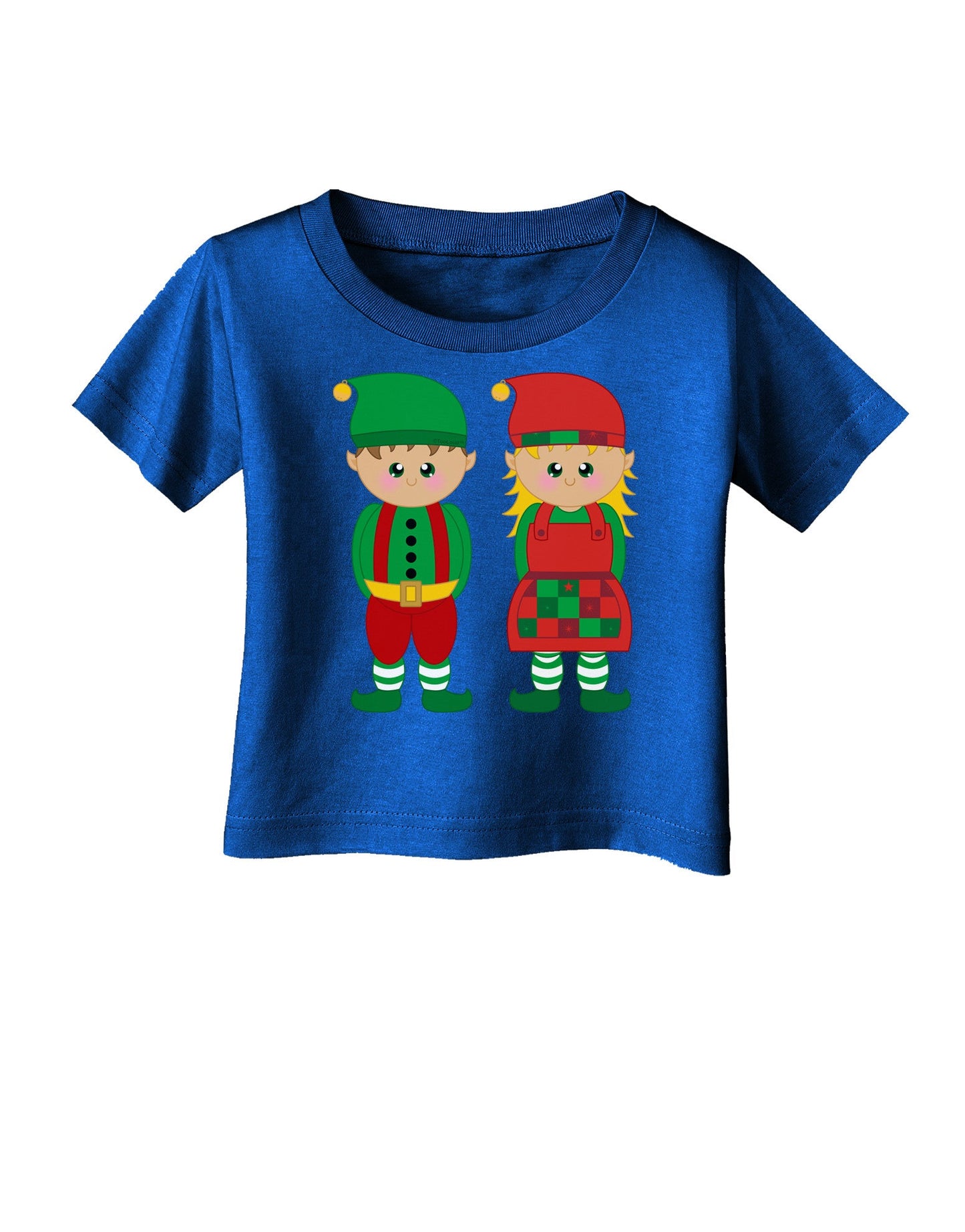 Cute Elf Couple Christmas Infant T-Shirt Dark-Infant T-Shirt-TooLoud-Red-06-Months-Davson Sales