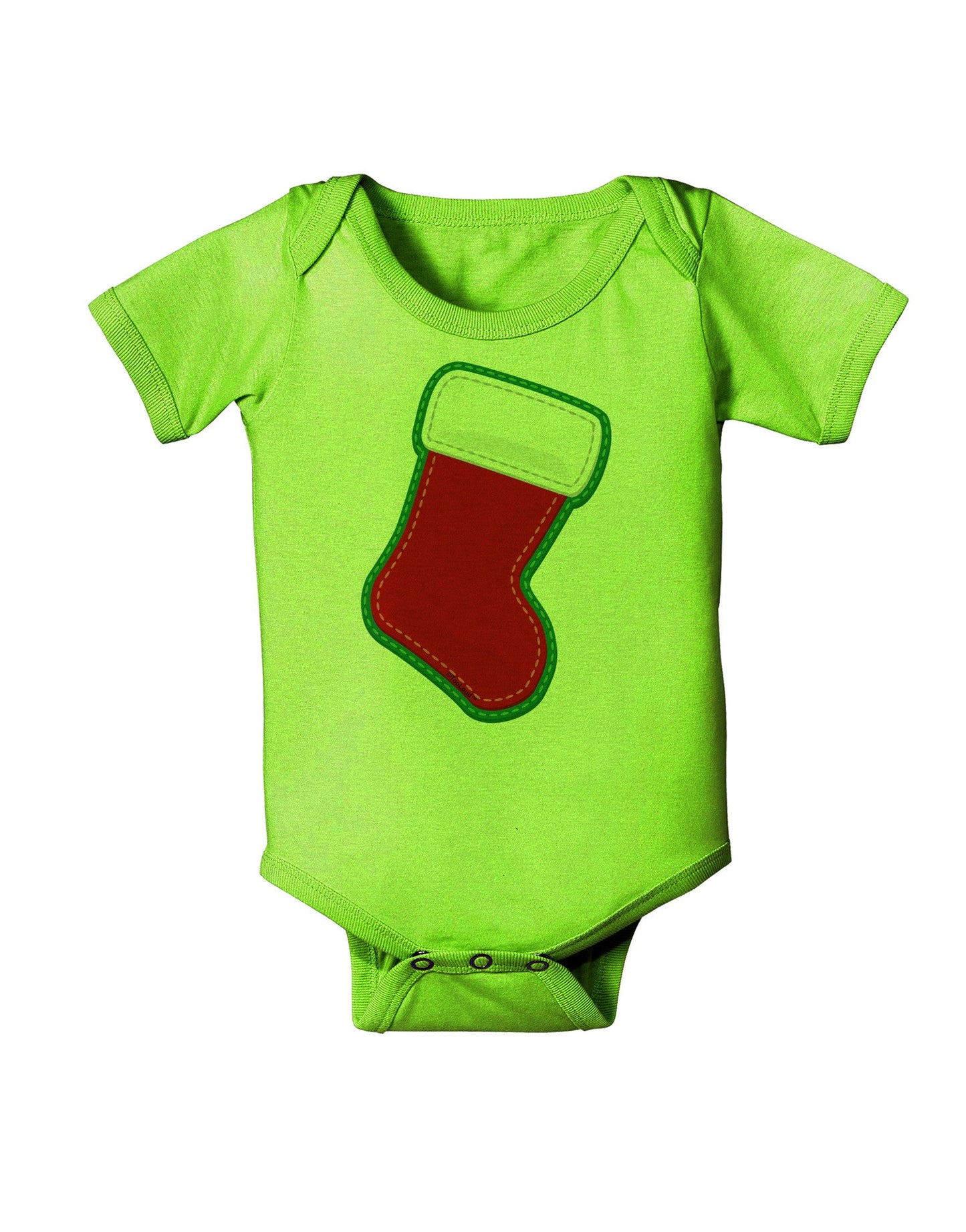 Cute Faux Applique Christmas Stocking Baby Romper Bodysuit-Baby Romper-TooLoud-Lime-Green-06-Months-Davson Sales