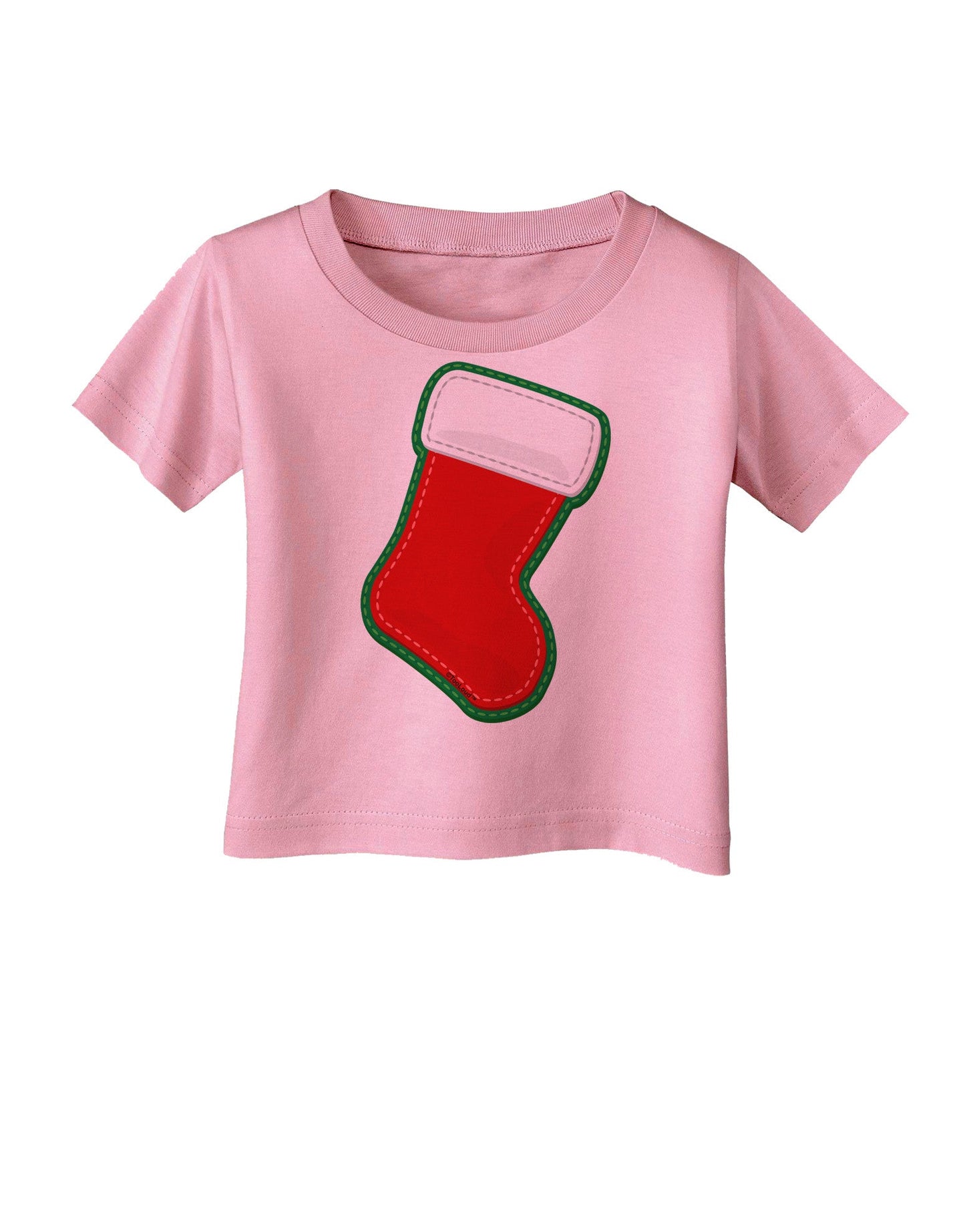 Cute Faux Applique Christmas Stocking Infant T-Shirt-Infant T-Shirt-TooLoud-Candy-Pink-06-Months-Davson Sales
