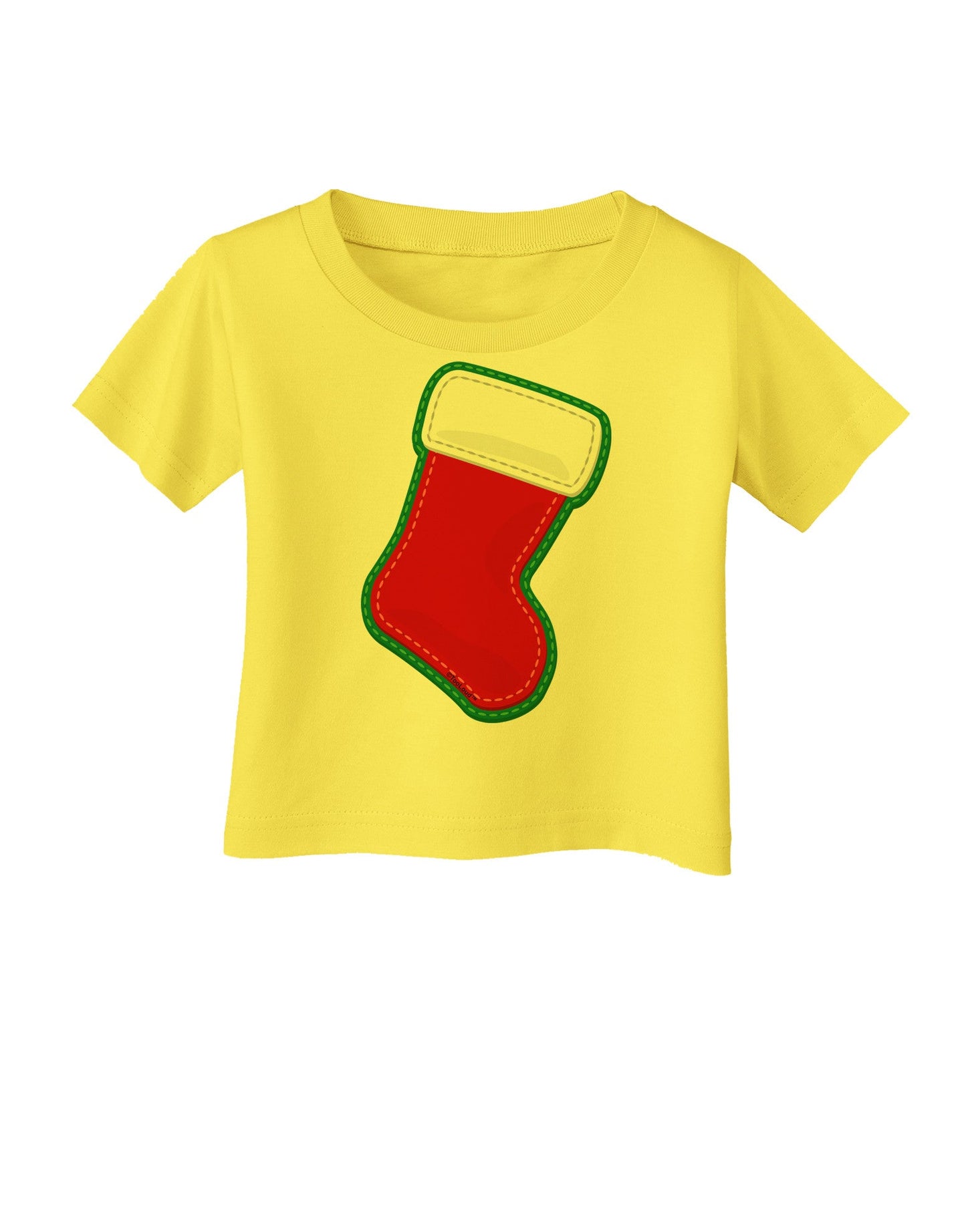 Cute Faux Applique Christmas Stocking Infant T-Shirt-Infant T-Shirt-TooLoud-Yellow-06-Months-Davson Sales
