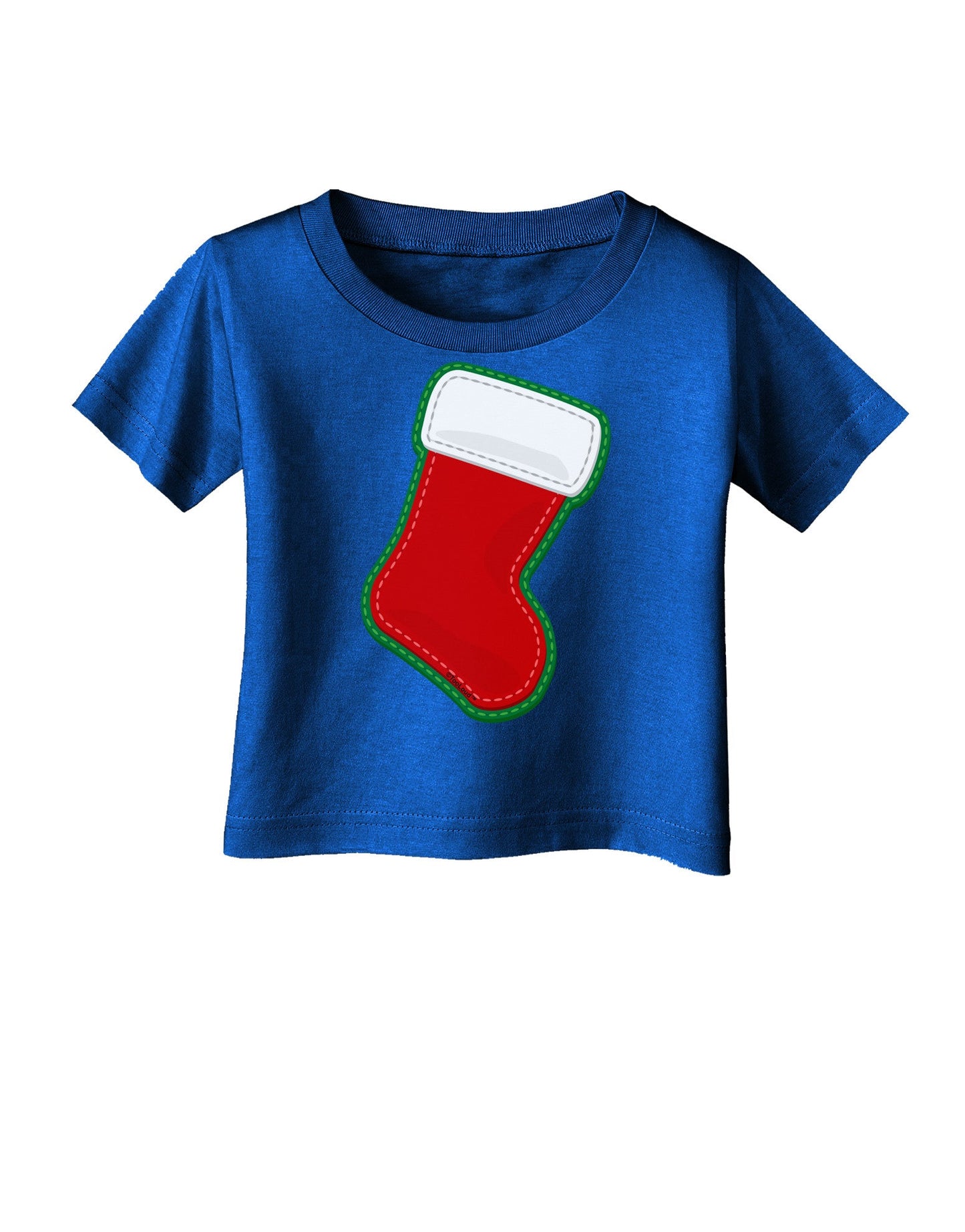 Cute Faux Applique Christmas Stocking Infant T-Shirt Dark-Infant T-Shirt-TooLoud-Royal-Blue-06-Months-Davson Sales