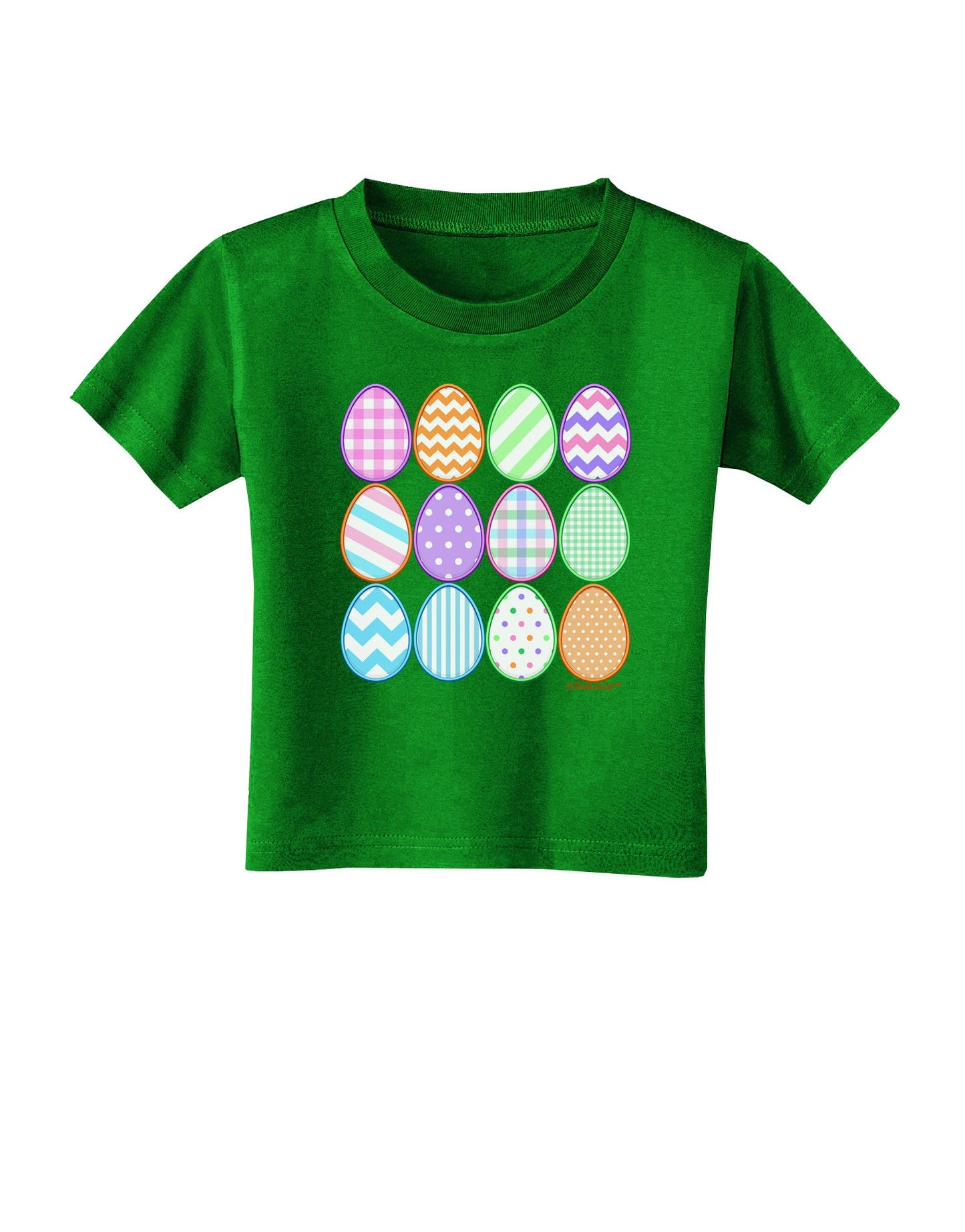 Cute Faux Applique Easter Eggs Toddler T-Shirt Dark-Toddler T-Shirt-TooLoud-Clover-Green-2T-Davson Sales