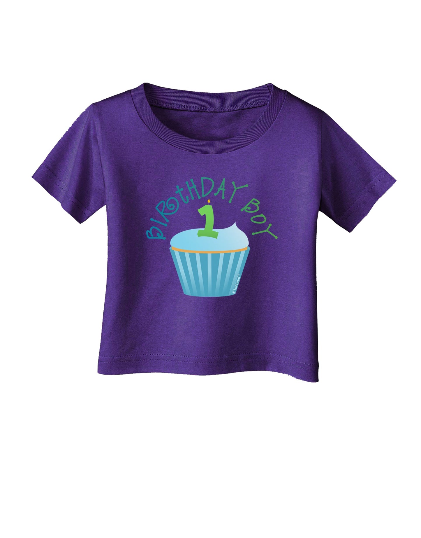 Cute First Birthday Cupcake - Birthday Boy Infant T-Shirt Dark by TooLoud-Infant T-Shirt-TooLoud-Purple-06-Months-Davson Sales