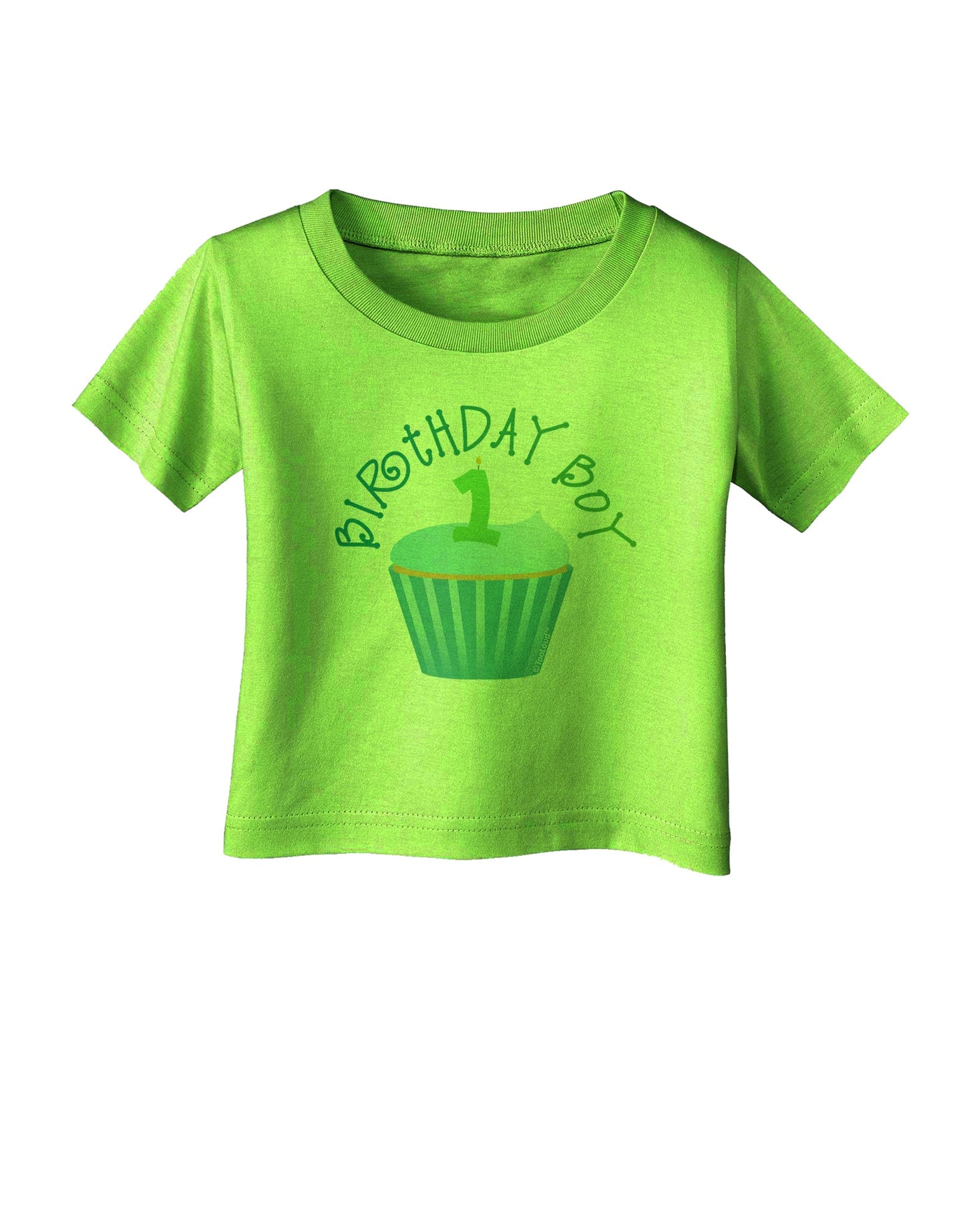 Cute First Birthday Cupcake - Birthday Boy Infant T-Shirt by TooLoud-Infant T-Shirt-TooLoud-Lime-Green-06-Months-Davson Sales
