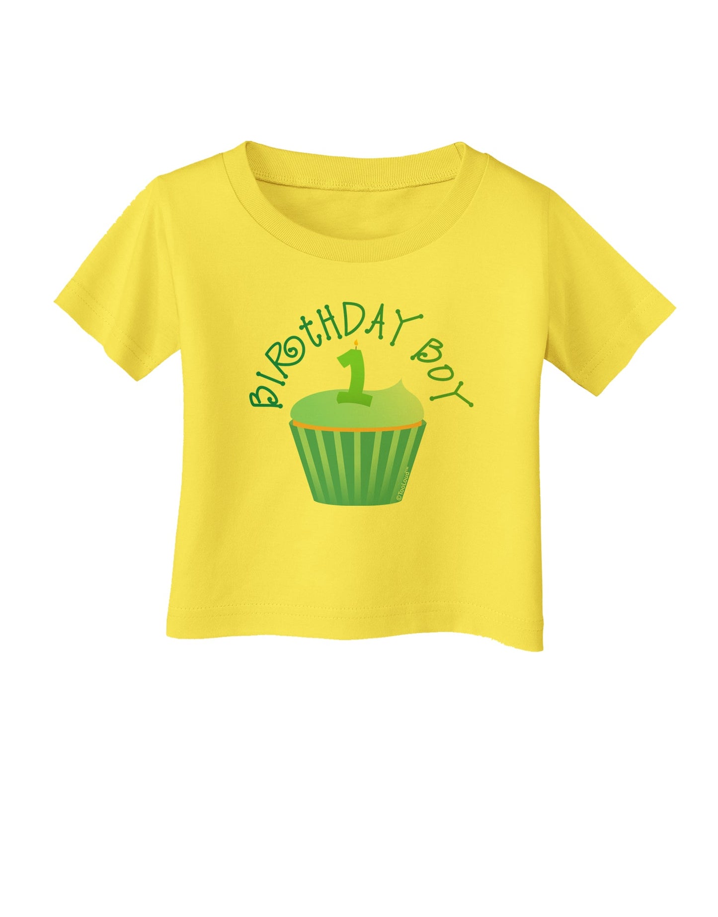 Cute First Birthday Cupcake - Birthday Boy Infant T-Shirt by TooLoud-Infant T-Shirt-TooLoud-Yellow-06-Months-Davson Sales