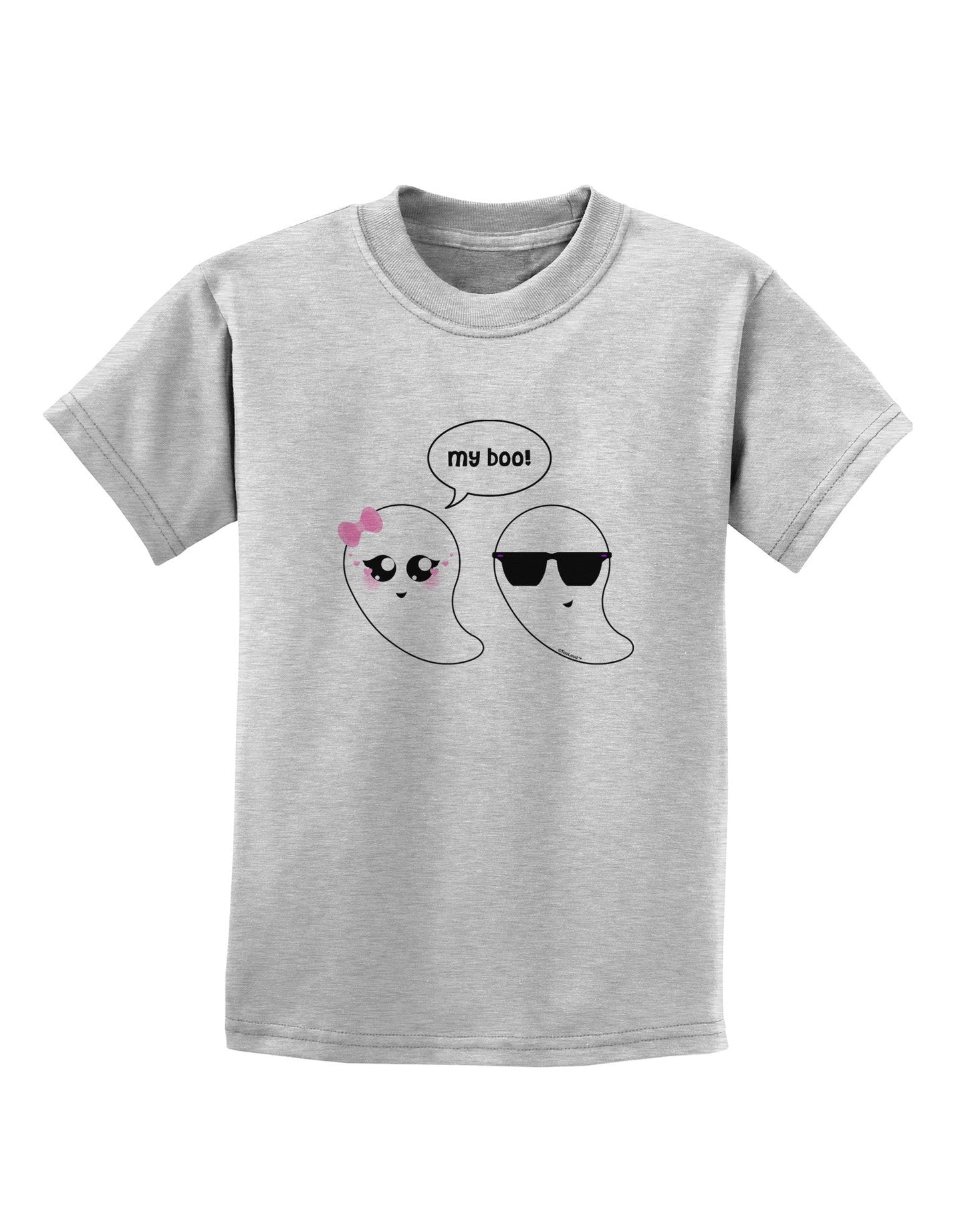 Cute Ghost Couple My Boo Halloween Childrens T-Shirt-Childrens T-Shirt-TooLoud-AshGray-X-Small-Davson Sales