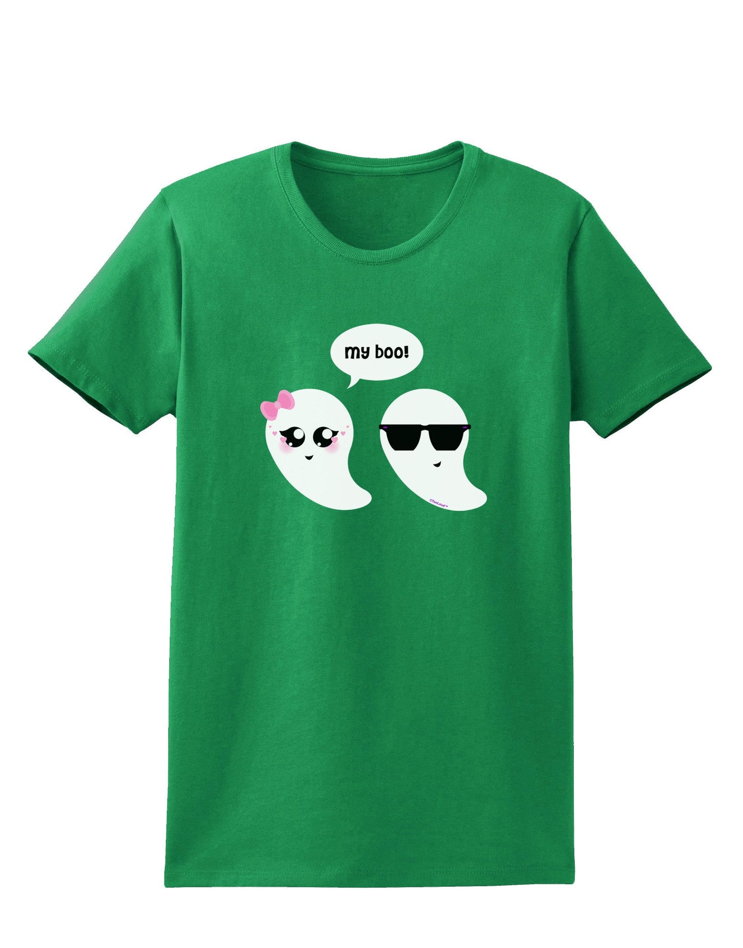 Cute Ghost Couple My Boo Halloween Womens Dark T-Shirt-TooLoud-Kelly-Green-X-Small-Davson Sales
