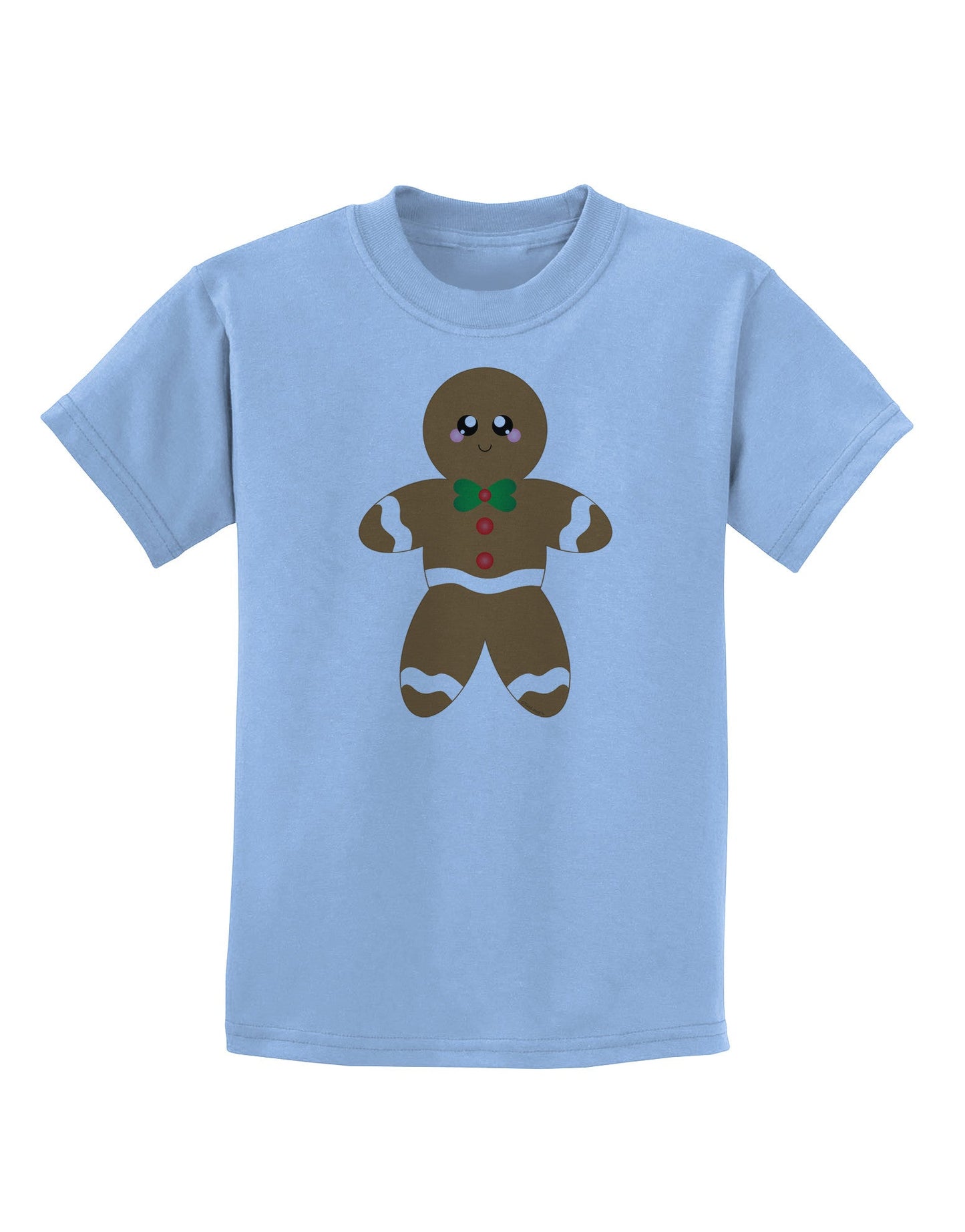 Cute Gingerbread Man Christmas Childrens T-Shirt-Childrens T-Shirt-TooLoud-Light-Blue-X-Small-Davson Sales