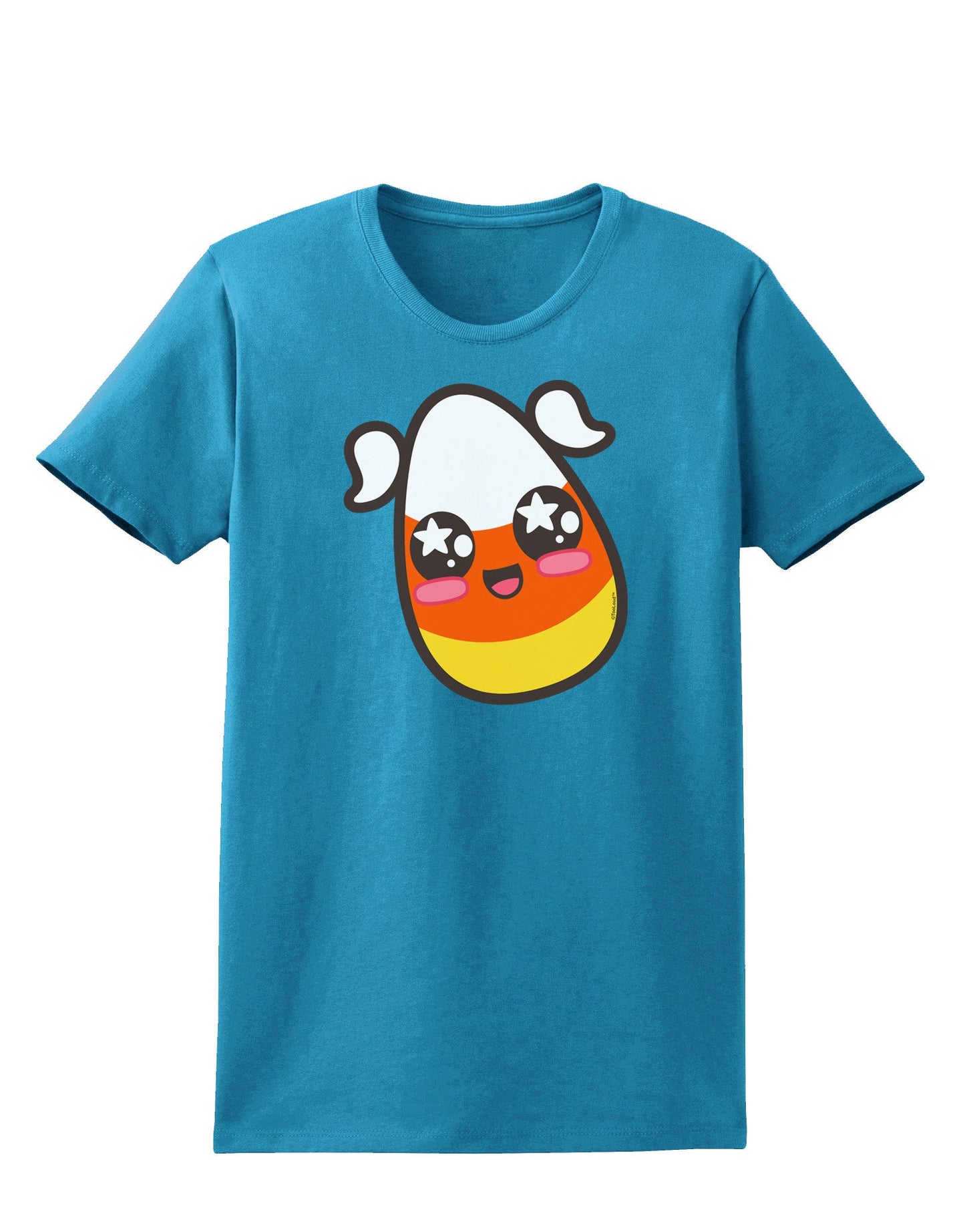 Cute Girl Child Candy Corn Family Halloween Womens Dark T-Shirt-TooLoud-Turquoise-X-Small-Davson Sales