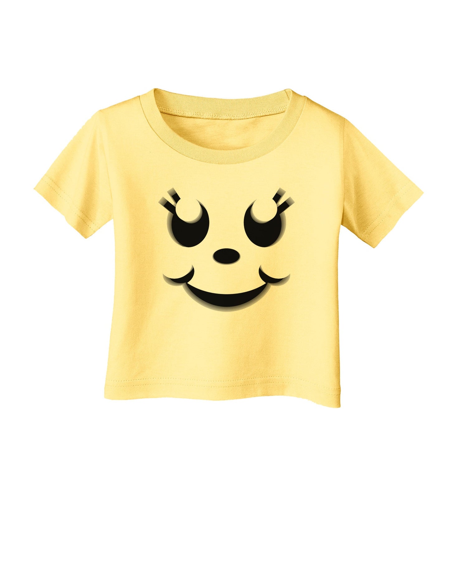 Cute Girl Jack O Lantern Pumpkin Face Infant T-Shirt-Infant T-Shirt-TooLoud-Daffodil-Yellow-06-Months-Davson Sales