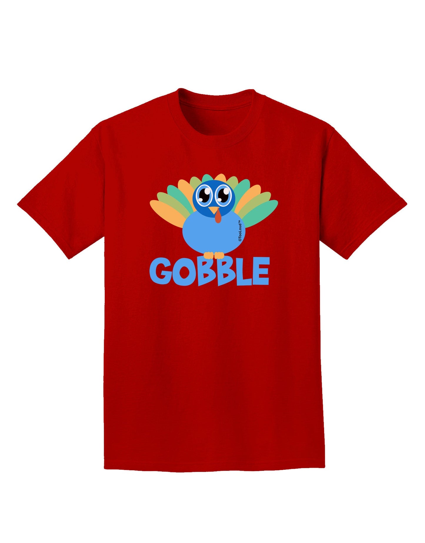 Cute Gobble Turkey Blue Adult Dark T-Shirt-Mens T-Shirt-TooLoud-Red-Small-Davson Sales