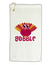 Cute Gobble Turkey Pink Micro Terry Gromet Golf Towel 16 x 25 inch-Golf Towel-TooLoud-White-Davson Sales