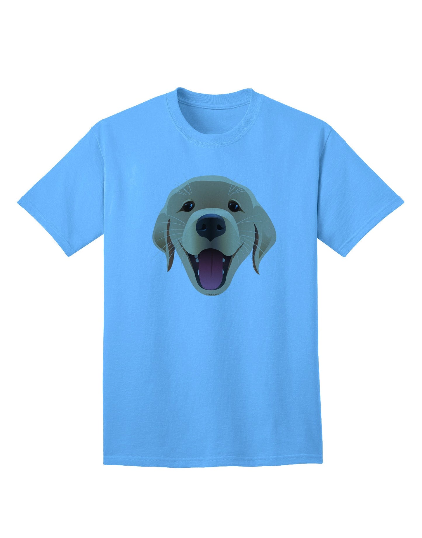 Cute Golden Retriever Puppy Face Adult T-Shirt-Mens T-Shirt-TooLoud-Aquatic-Blue-Small-Davson Sales