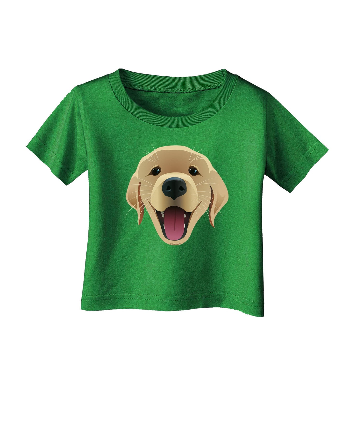 Cute Golden Retriever Puppy Face Infant T-Shirt Dark-Infant T-Shirt-TooLoud-Clover-Green-06-Months-Davson Sales