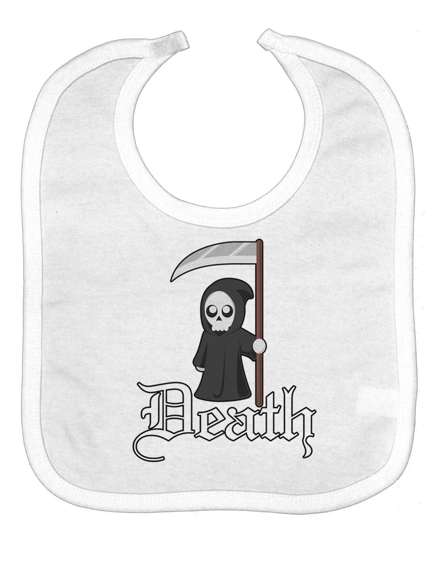 Cute Grim Reaper - Death Text Baby Bib